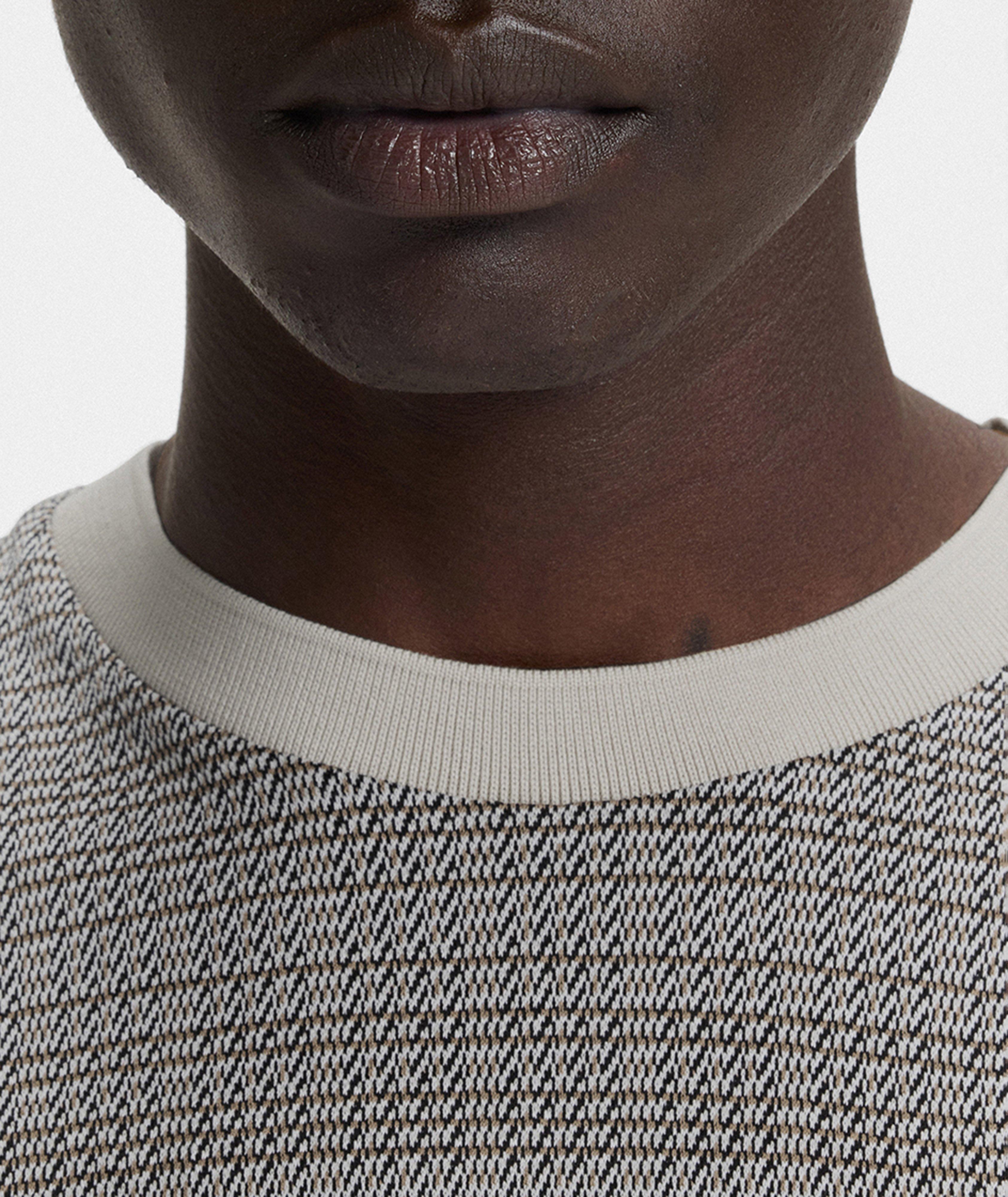 Grid-Print Mercerized Cotton T-Shirt image 3
