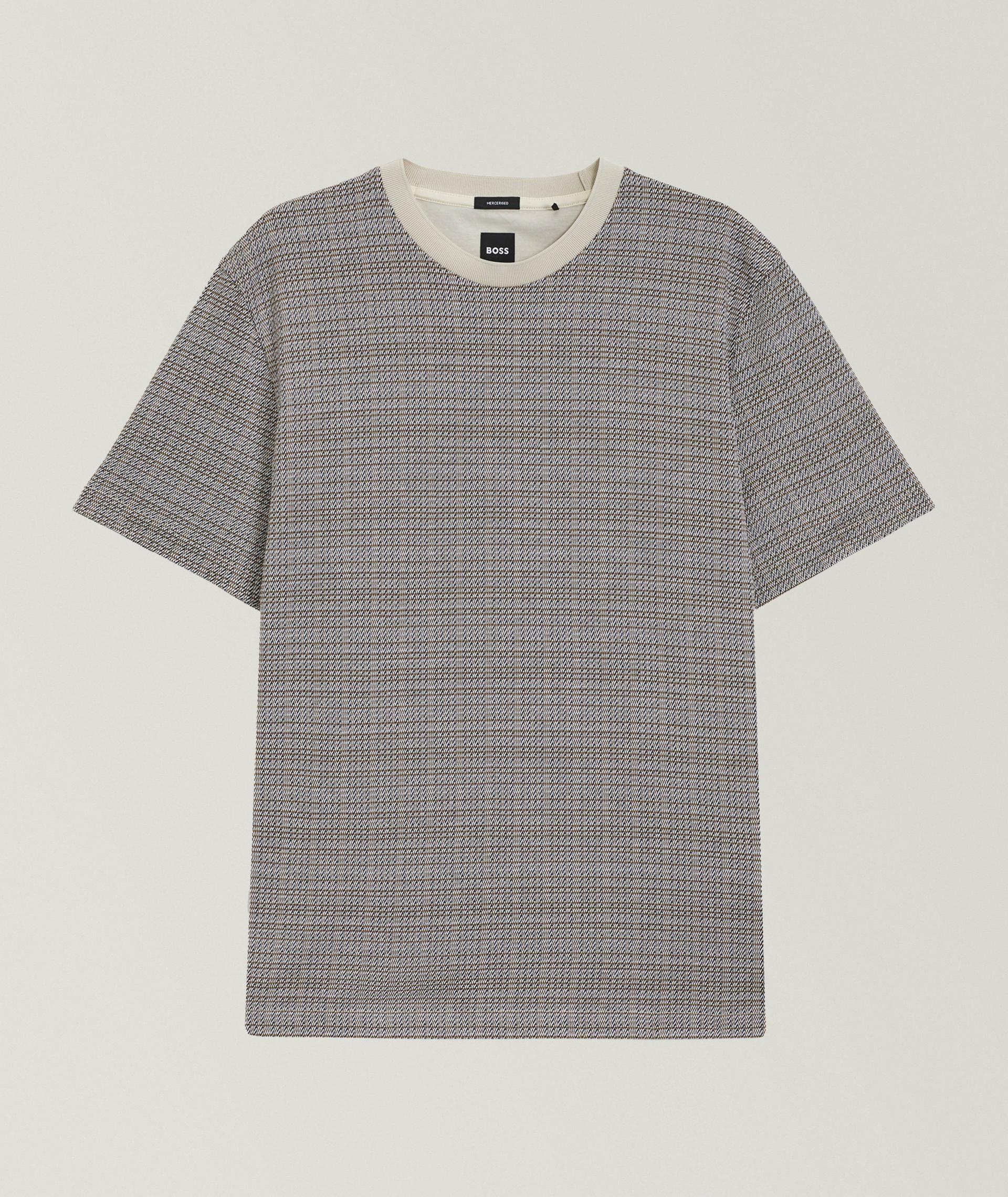 T-shirt en coton mercerisé à motif quadrillé image 0