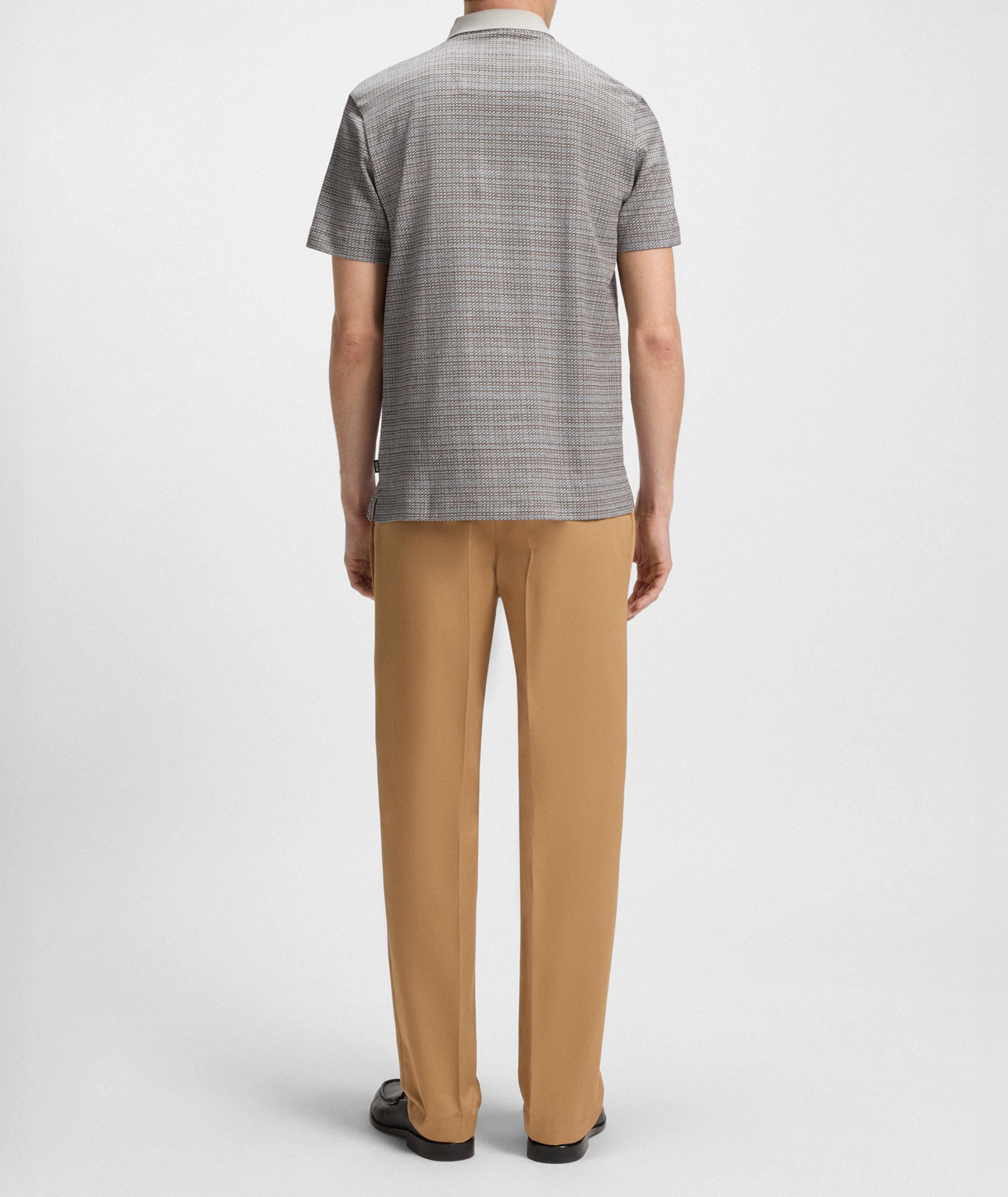 Mercerized Cotton Grid-Print Polo image 2