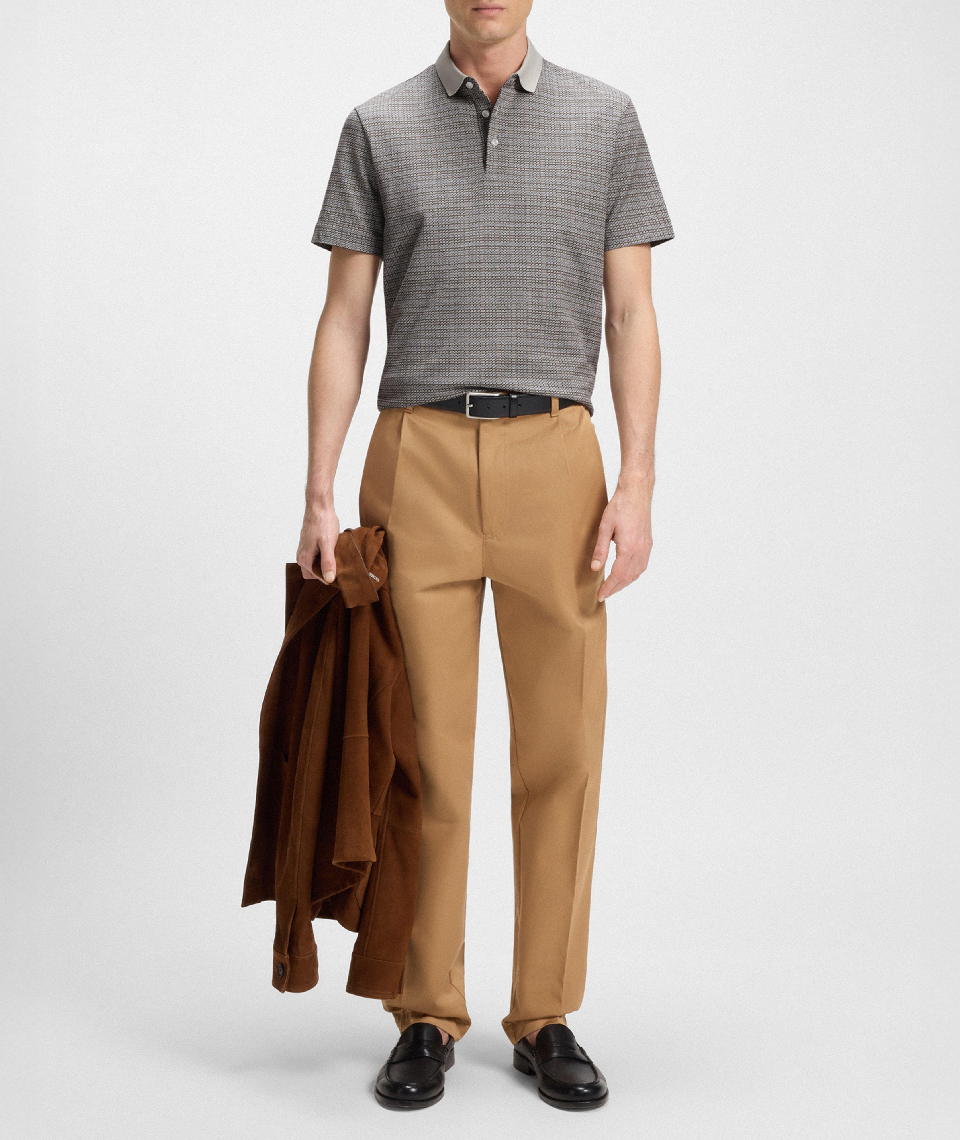 Mercerized Cotton Grid-Print Polo image 4
