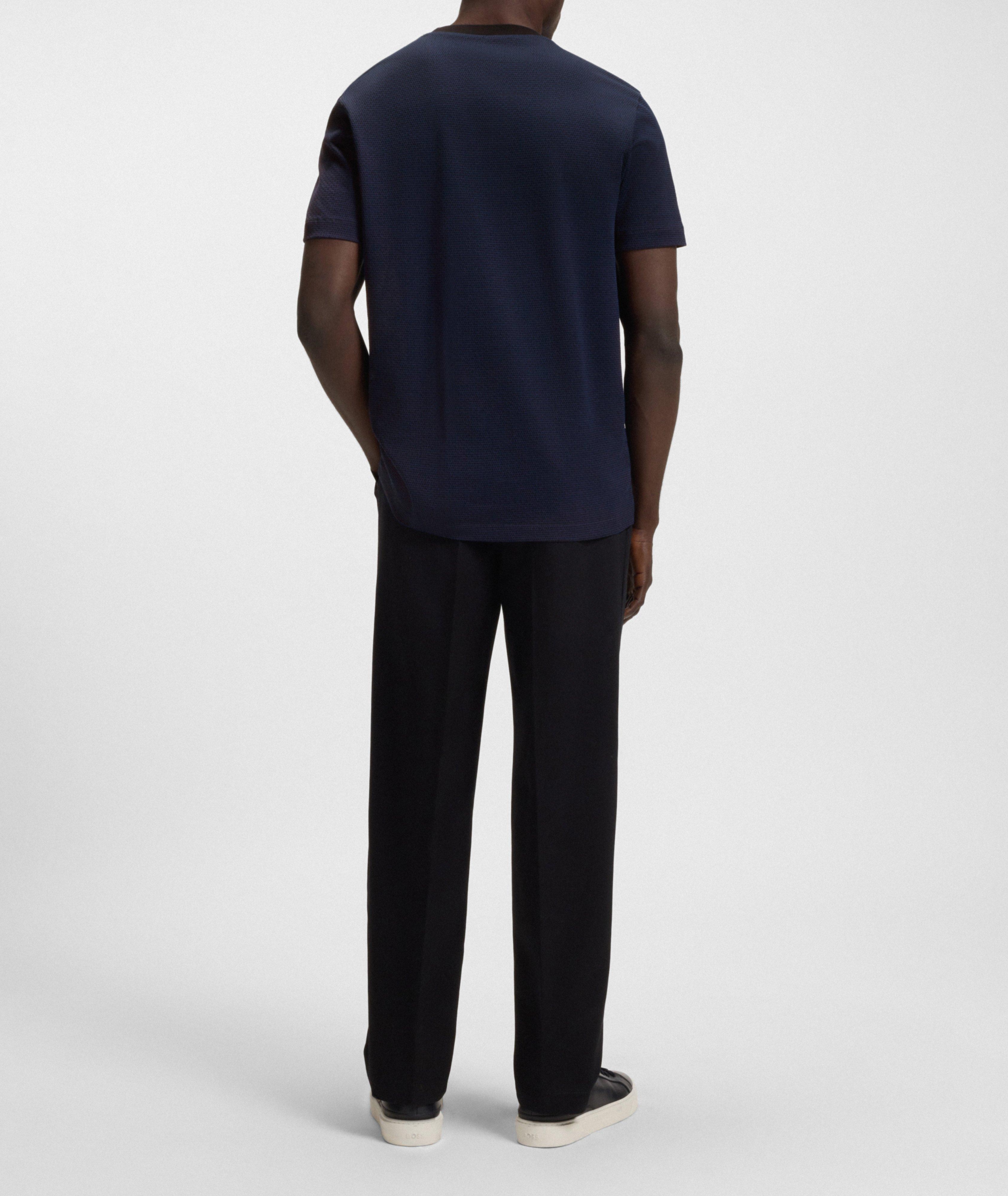 Geometric-Jacquard Mercerized Cotton T-Shirt   image 2