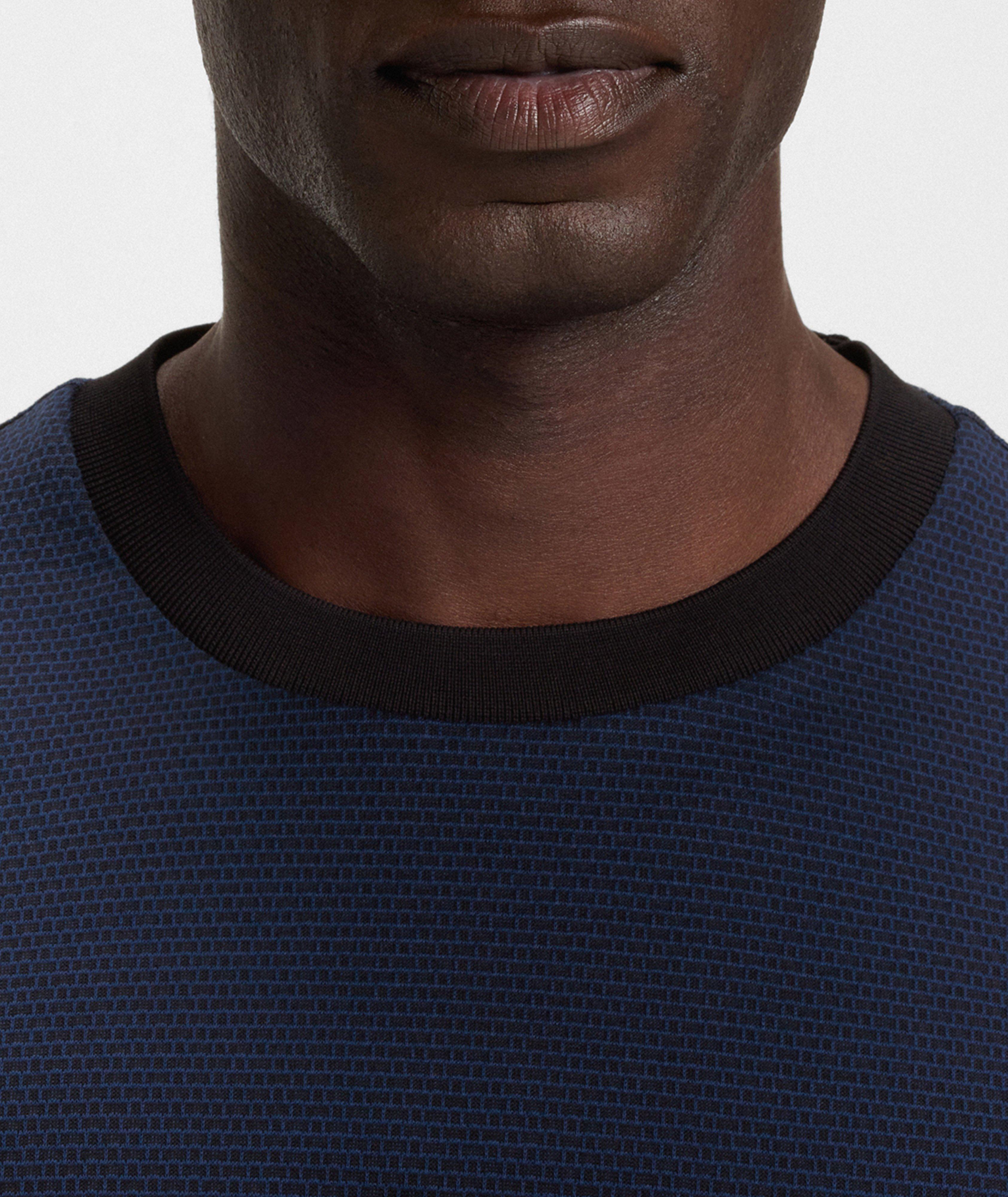 Geometric-Jacquard Mercerized Cotton T-Shirt   image 3
