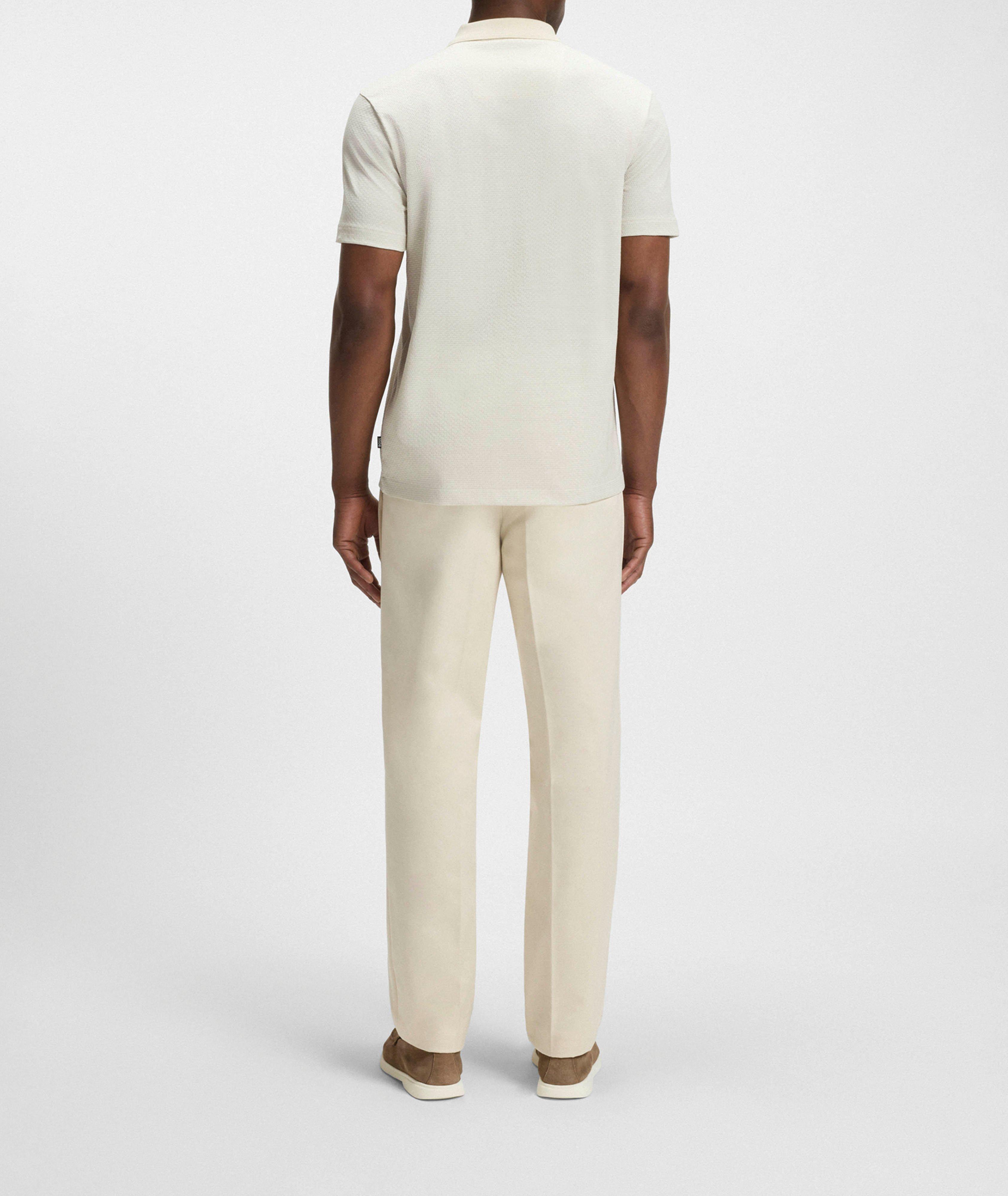 Geometric Jacquard Mercerized-Cotton Polo  image 2