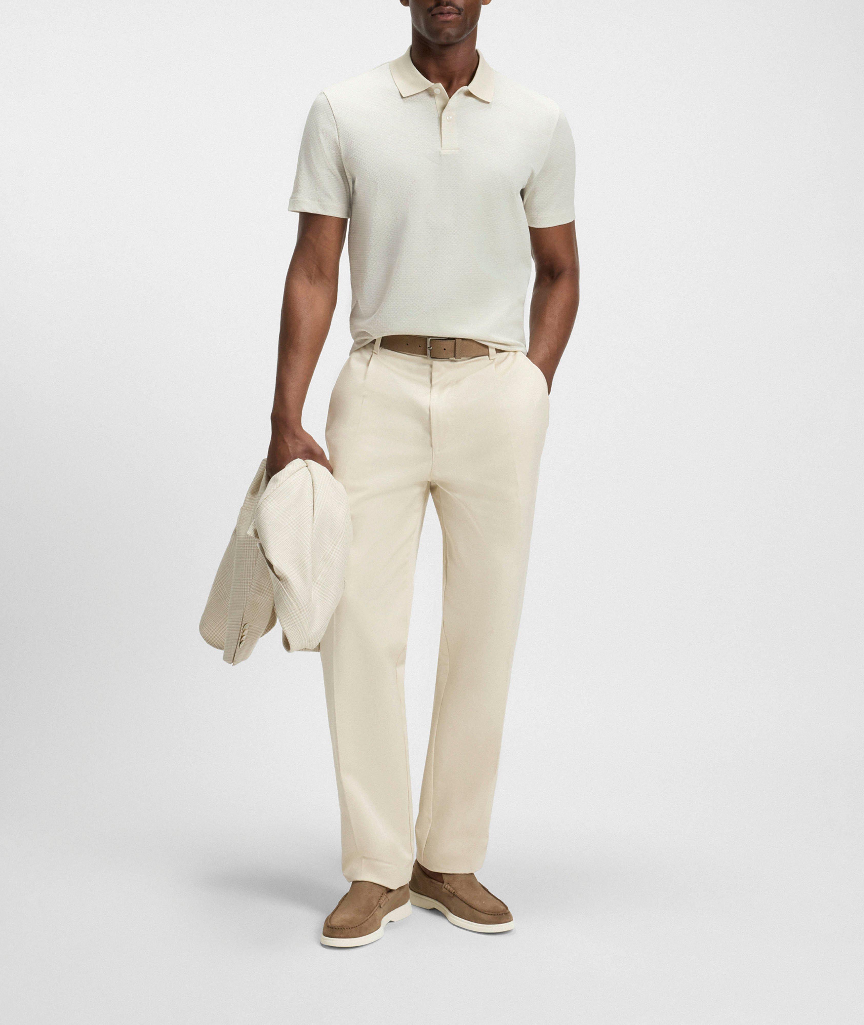 Geometric Jacquard Mercerized-Cotton Polo  image 3