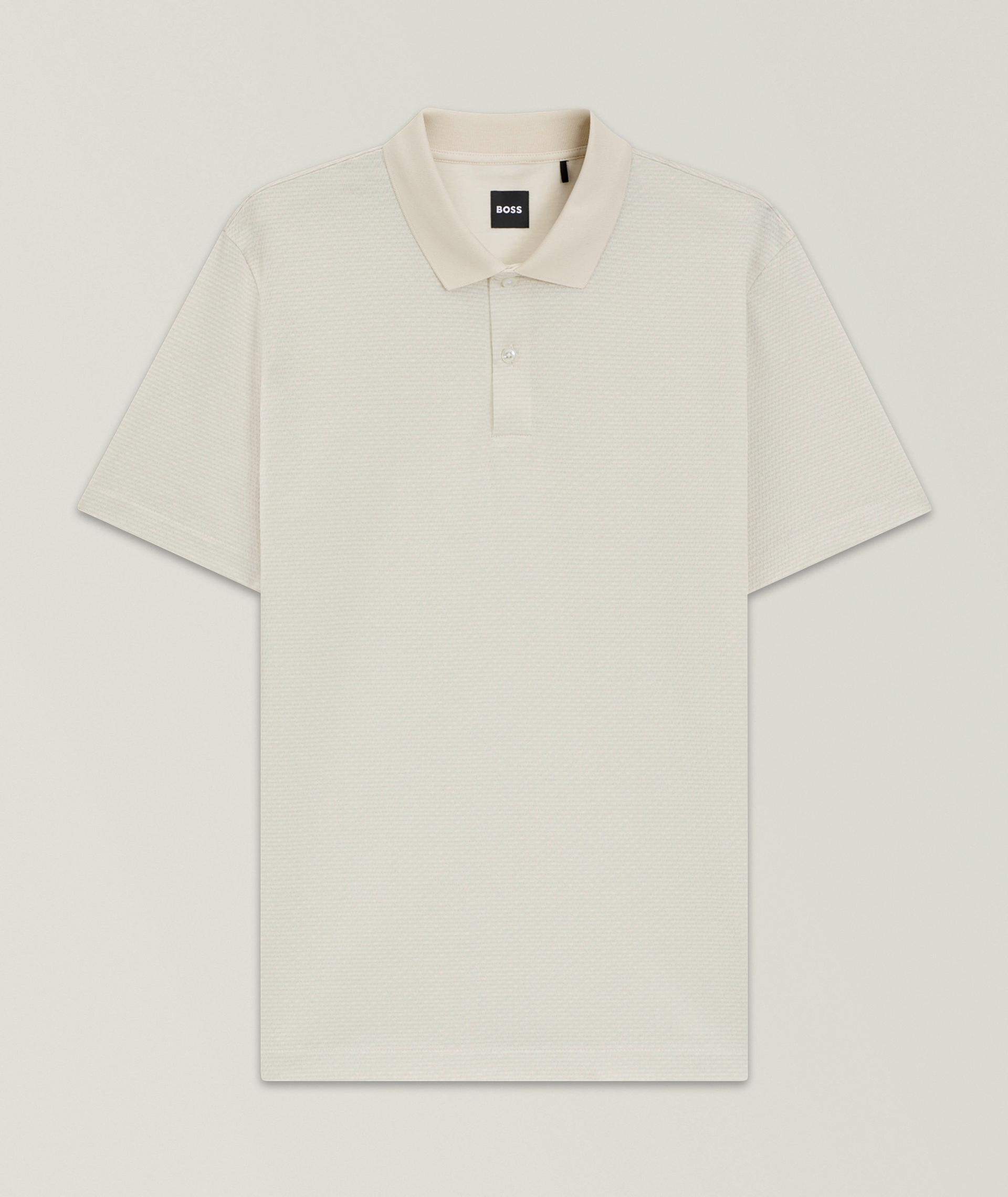 Geometric Jacquard Mercerized-Cotton Polo  image 0