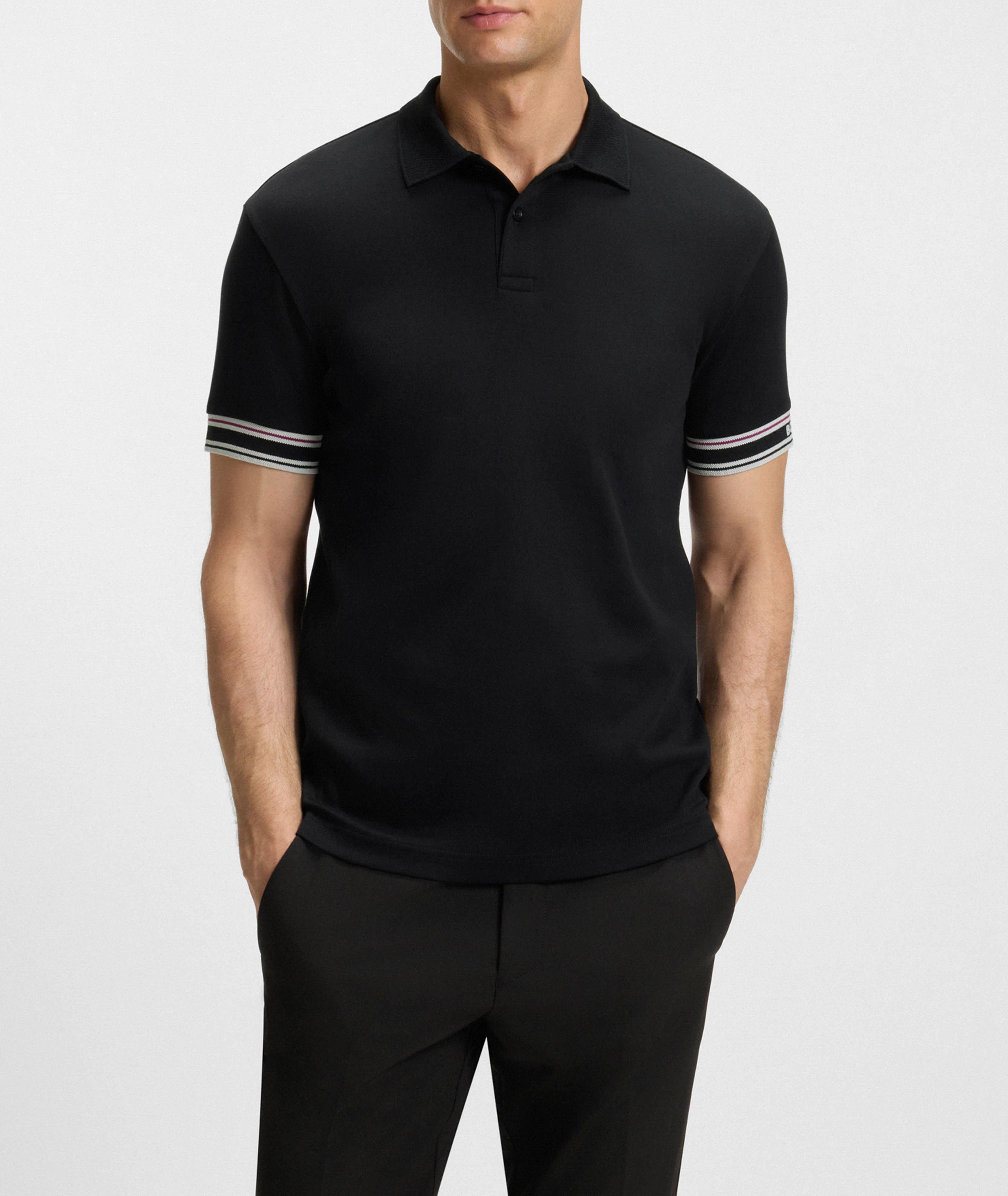 Stripe-Trim Cotton Piqué Polo image 1