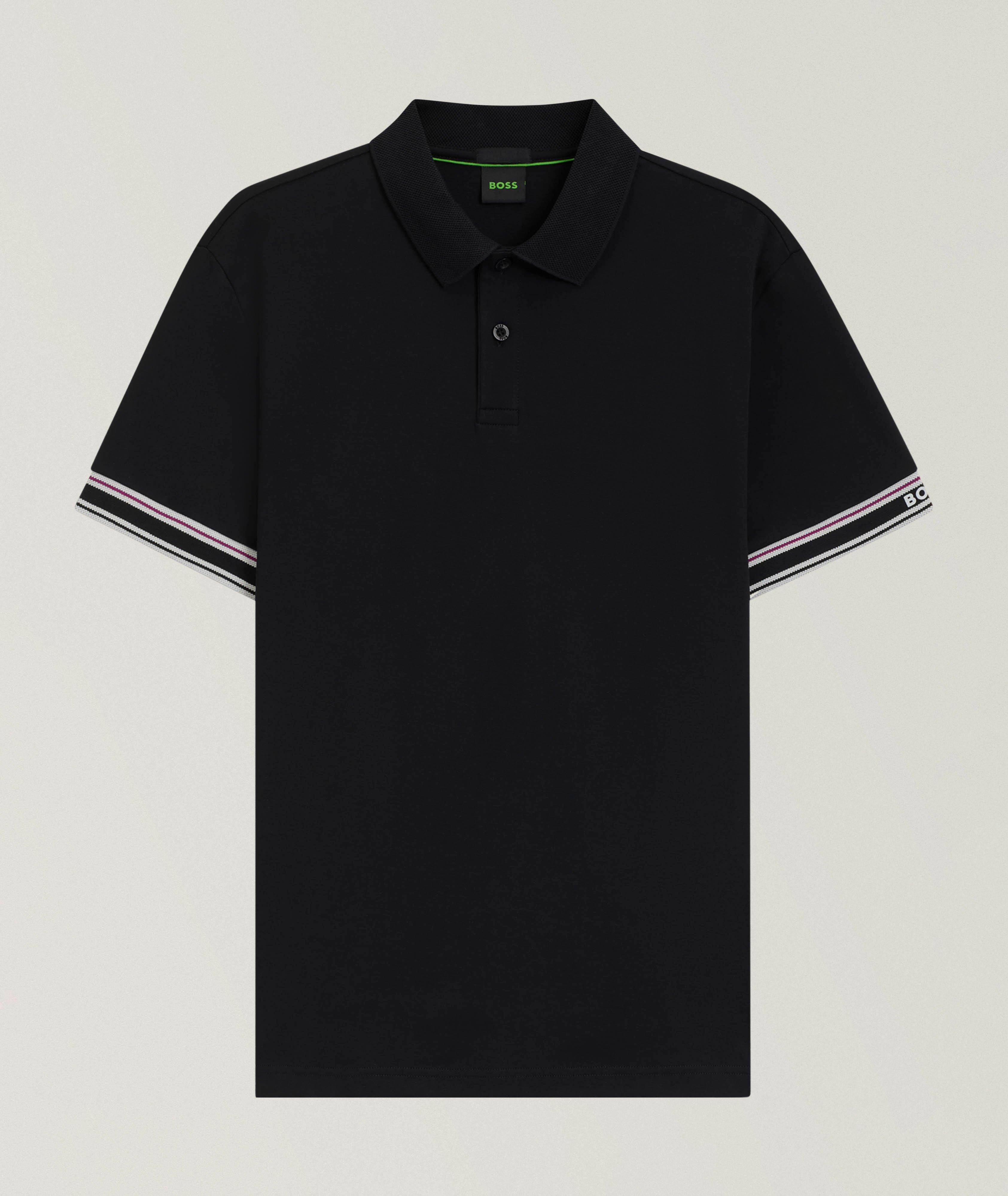 Stripe-Trim Cotton Piqué Polo image 0