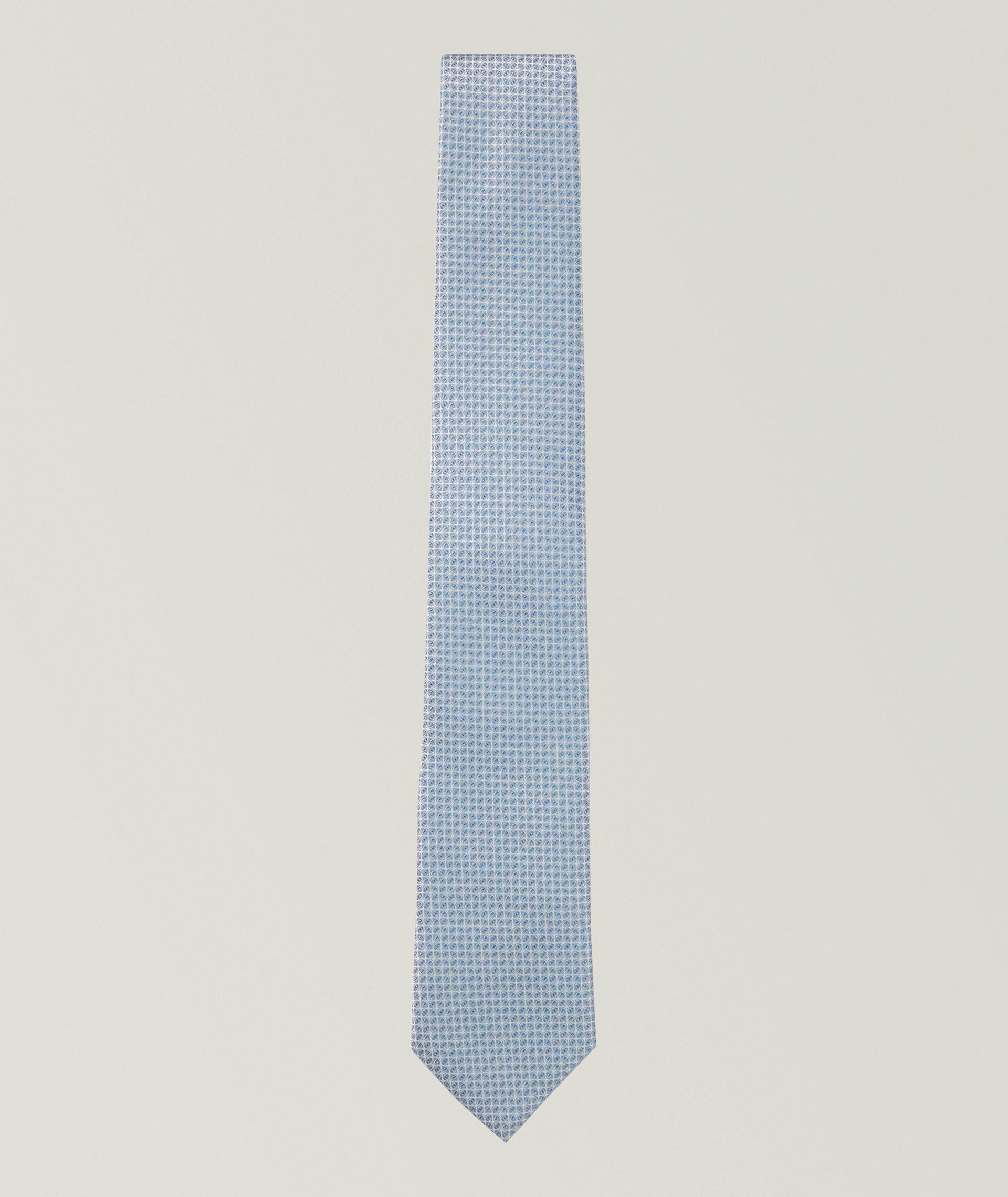 Jacquard Woven Neat Silk-Blend Tie image 0