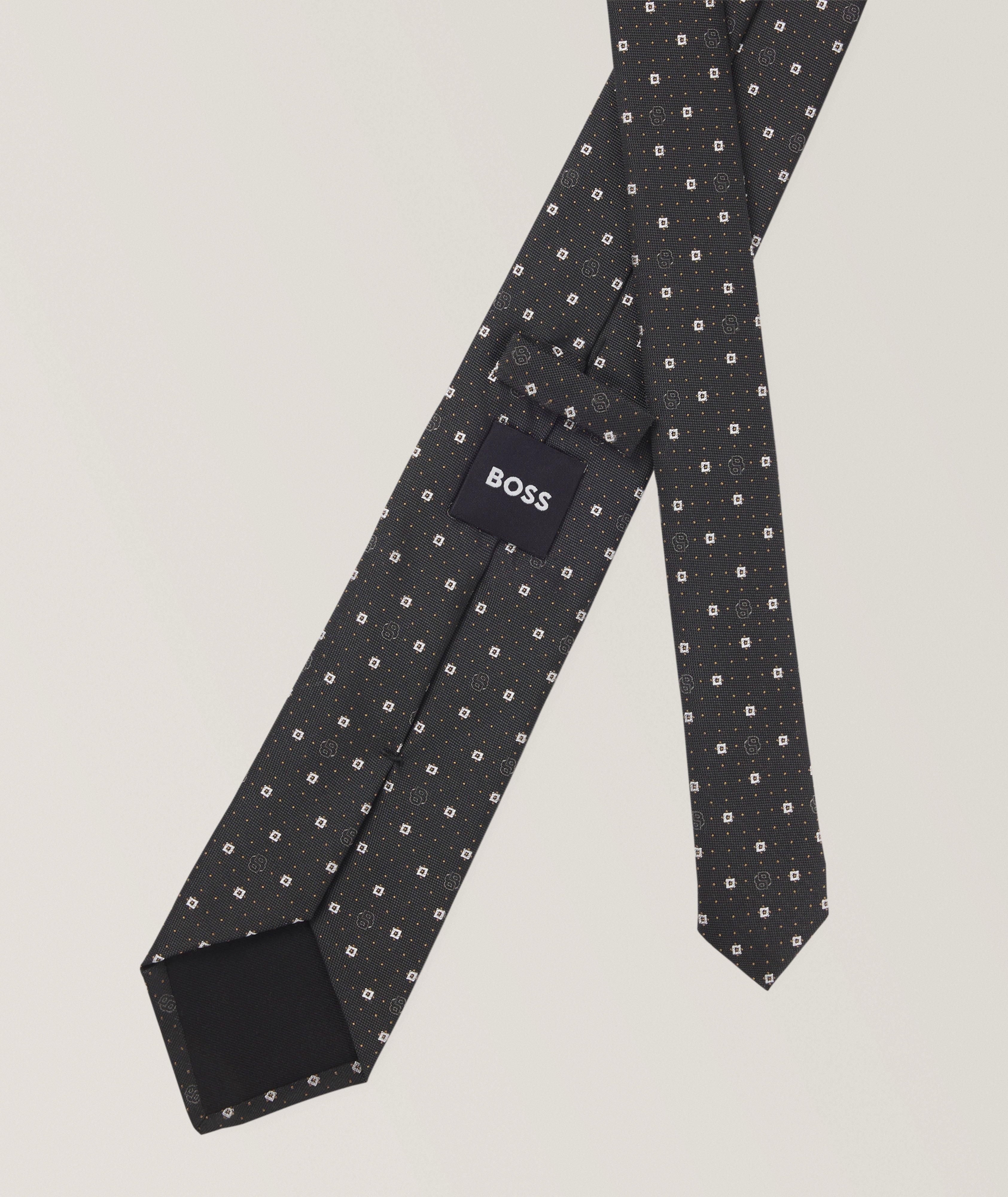 Micro-Logo Neat Silk-Blend Tie image 1
