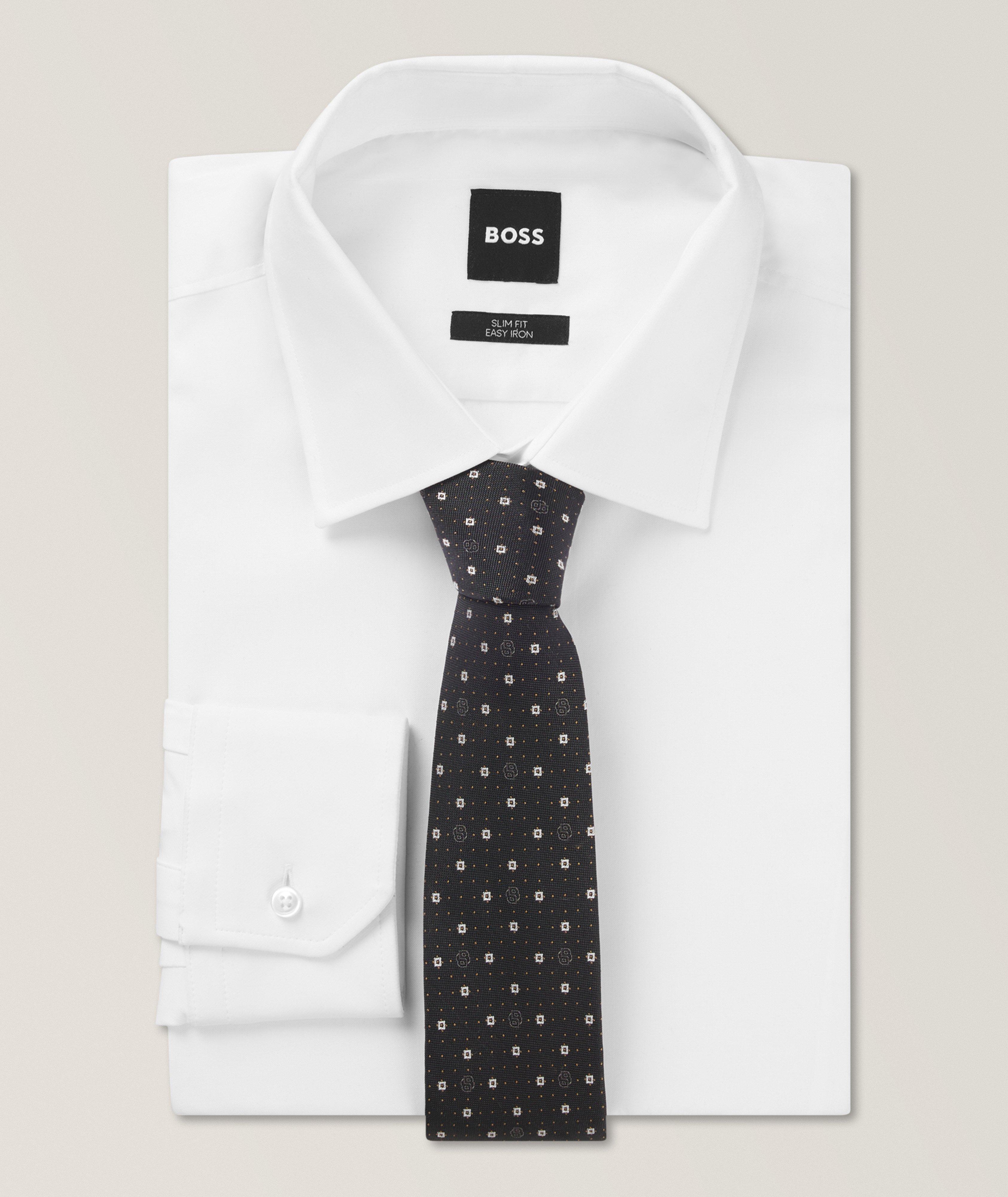 Micro-Logo Neat Silk-Blend Tie image 2