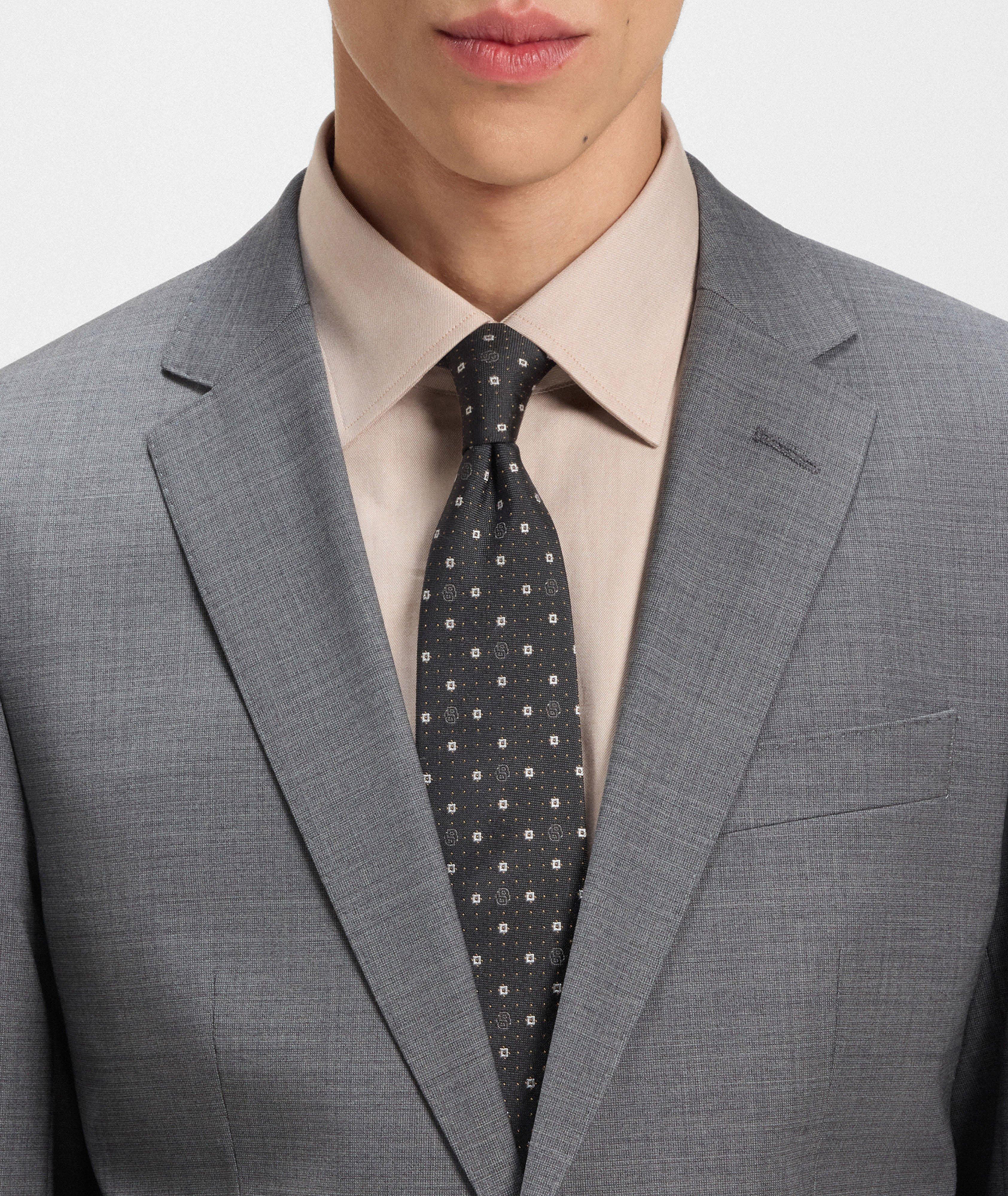 Micro-Logo Neat Silk-Blend Tie image 3