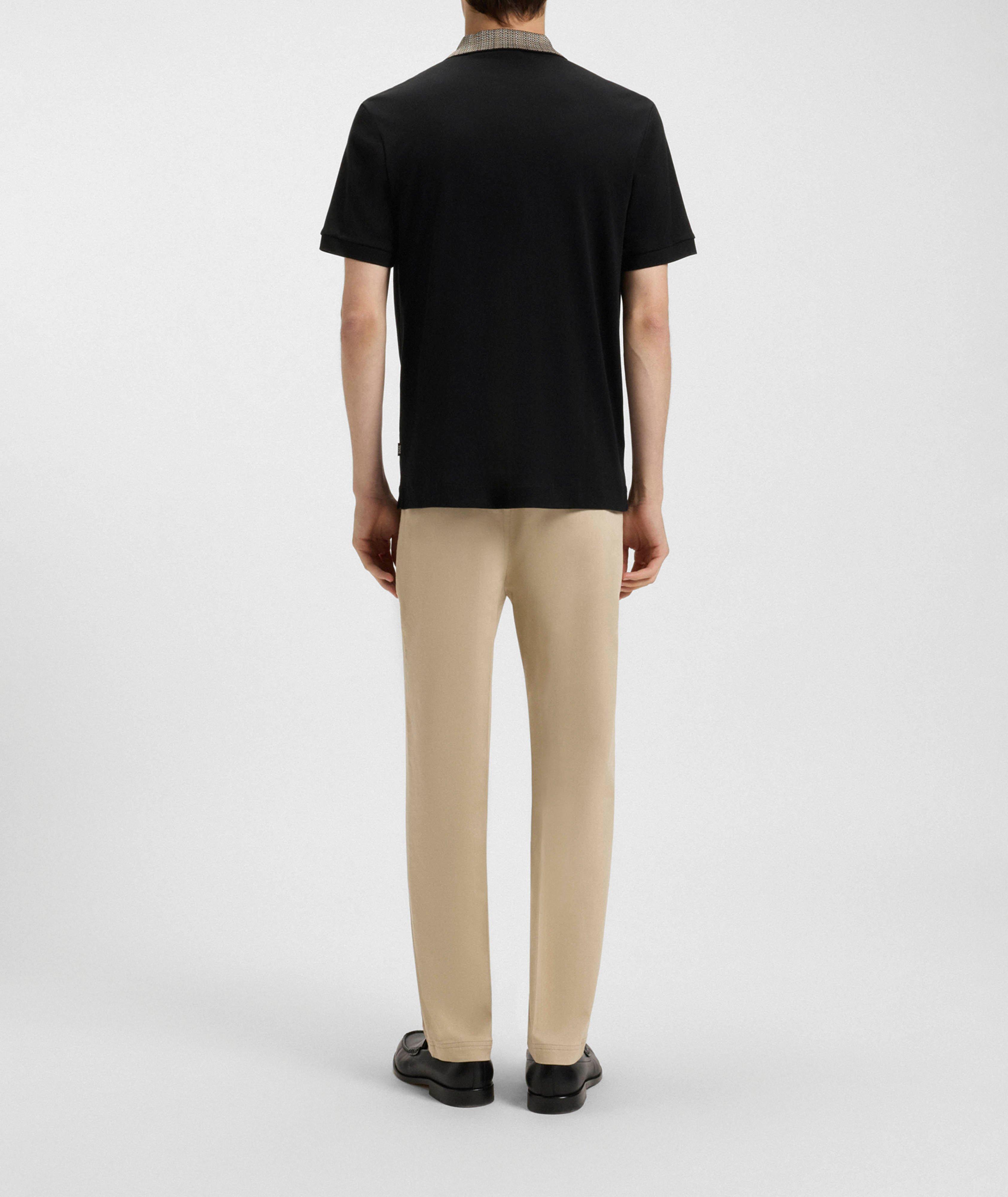 Parlay Patterned-Collar Pima Cotton Polo   image 2