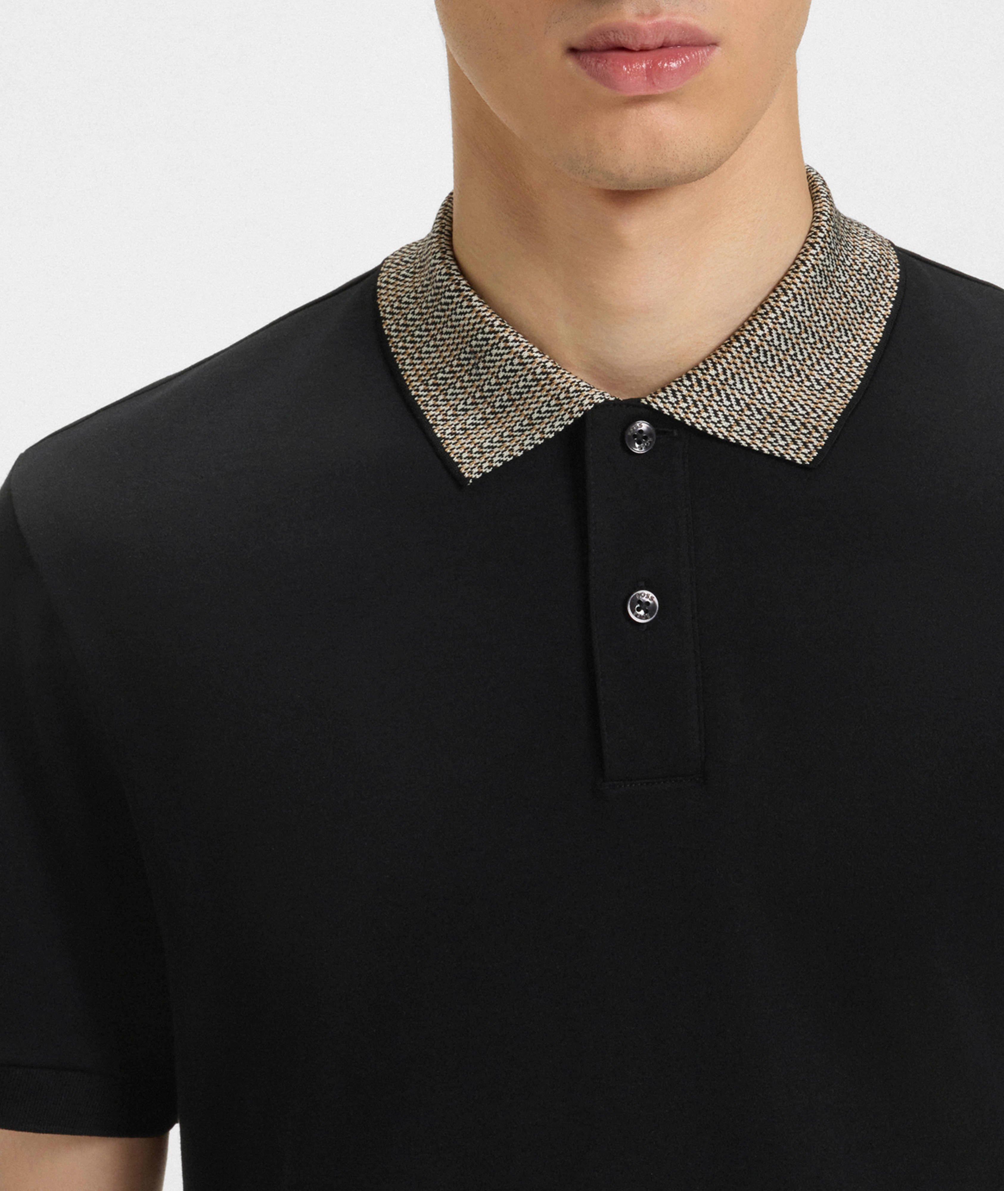 Parlay Patterned-Collar Pima Cotton Polo   image 3