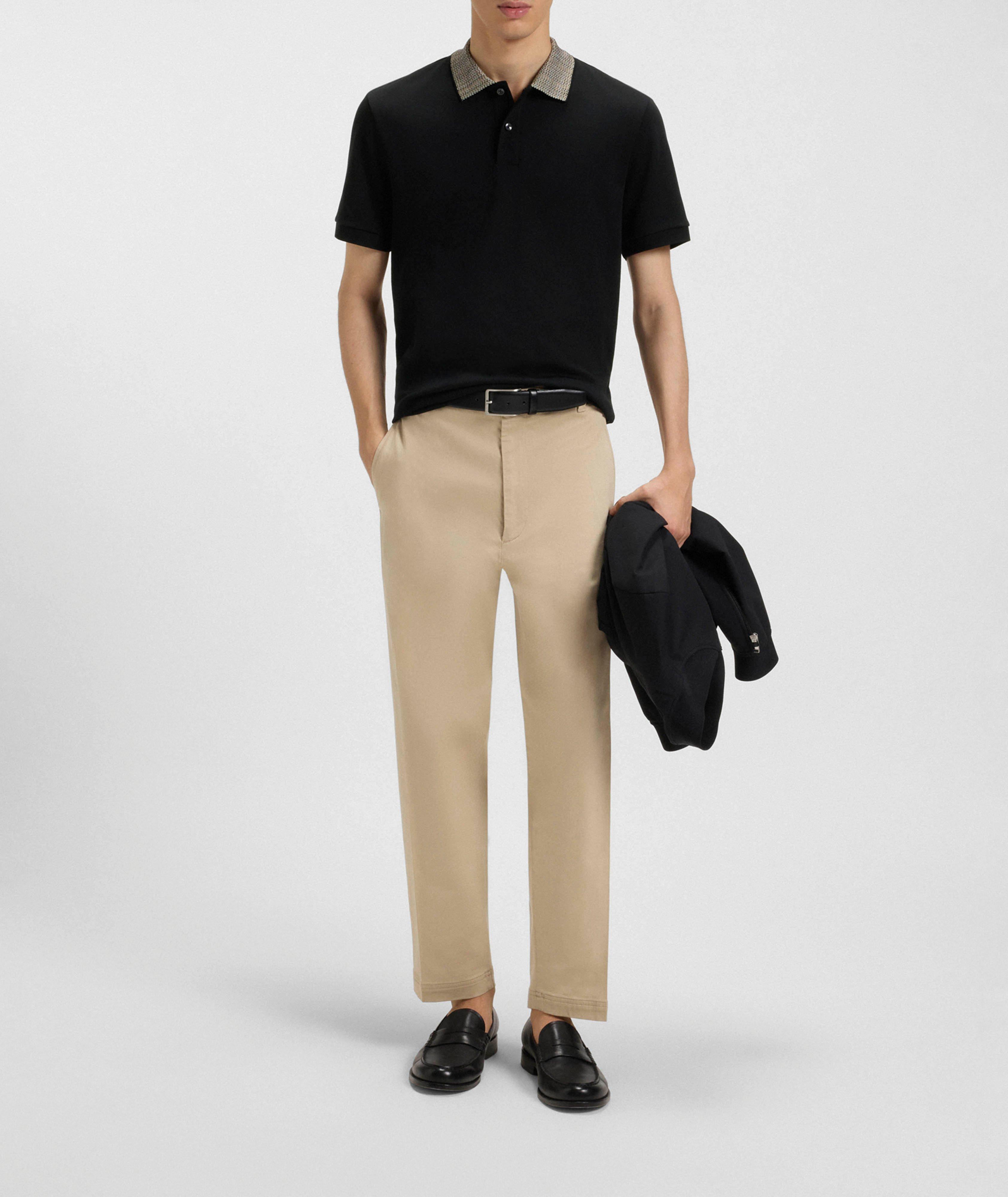 Parlay Patterned-Collar Pima Cotton Polo   image 4