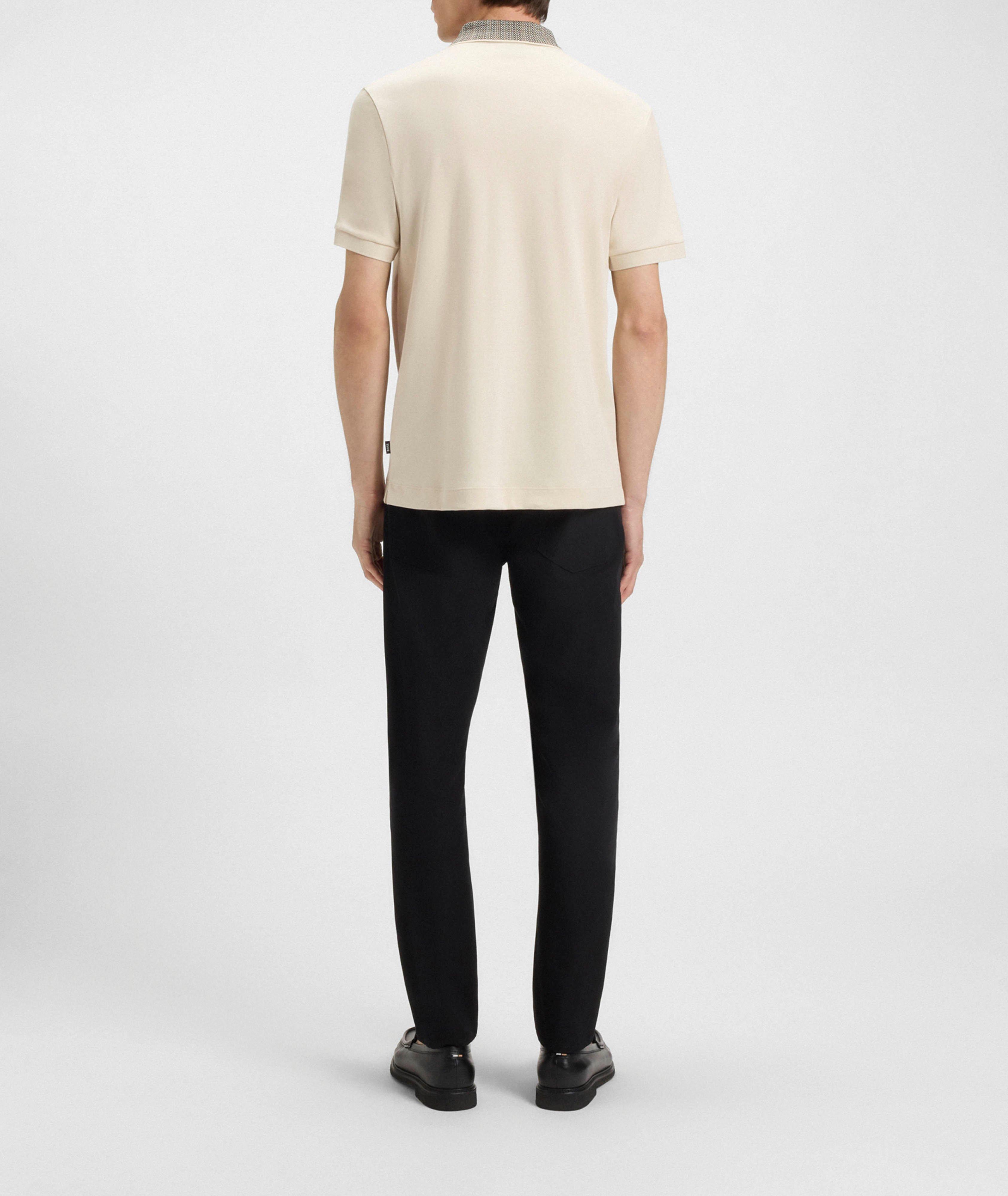 Parlay Patterned-Collar Pima Cotton Polo   image 2