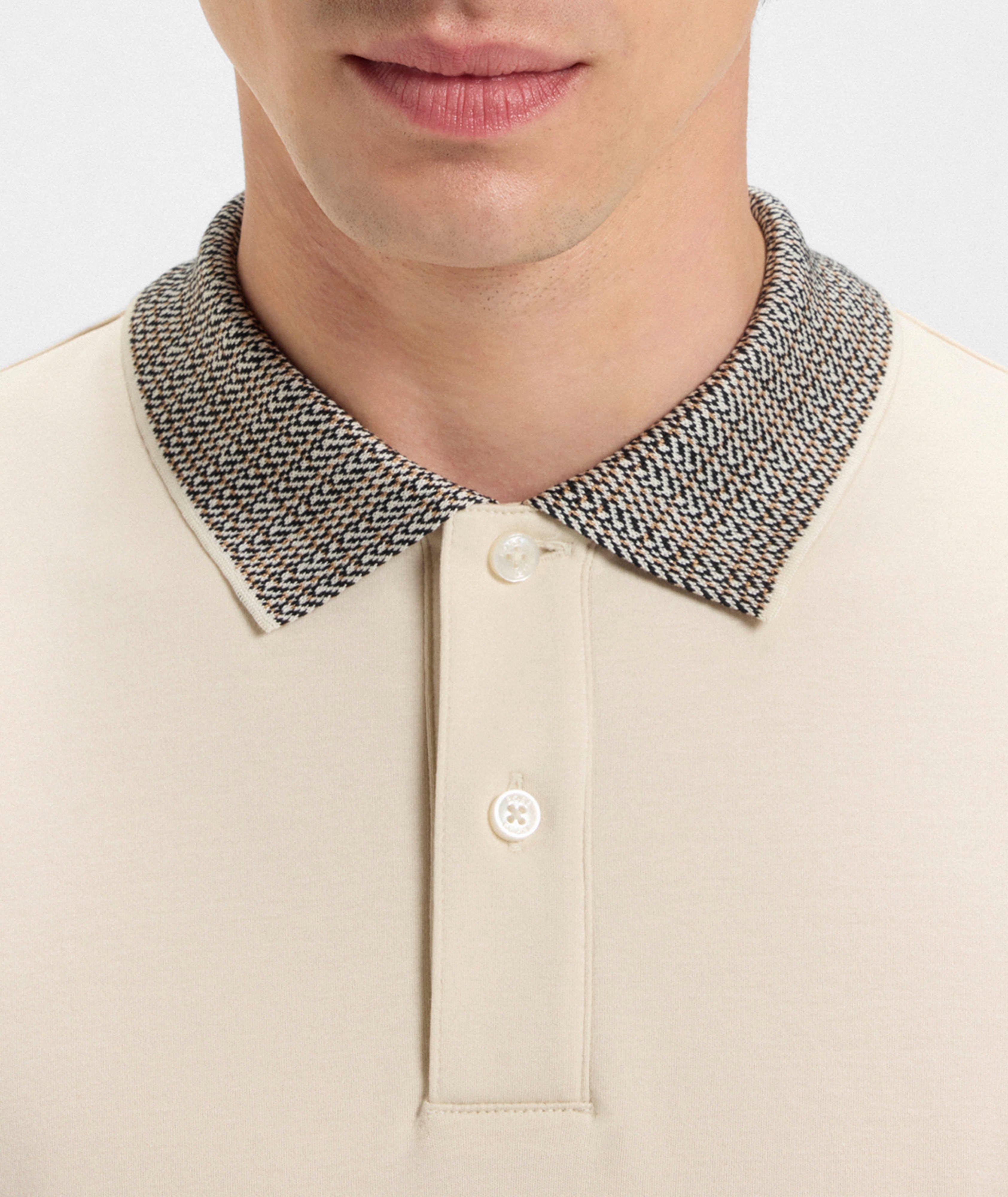 Parlay Patterned-Collar Pima Cotton Polo   image 3