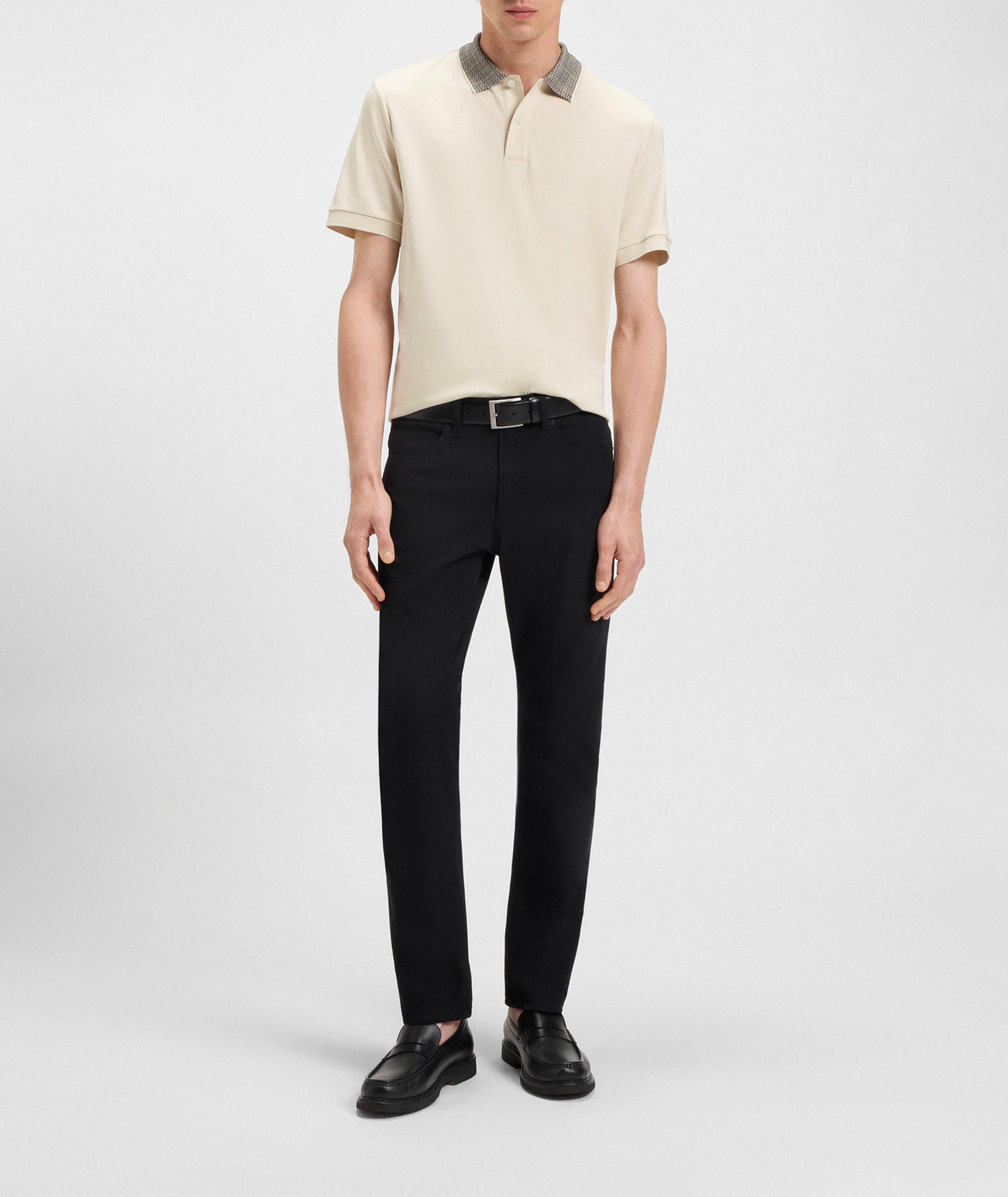 Parlay Patterned-Collar Pima Cotton Polo   image 4