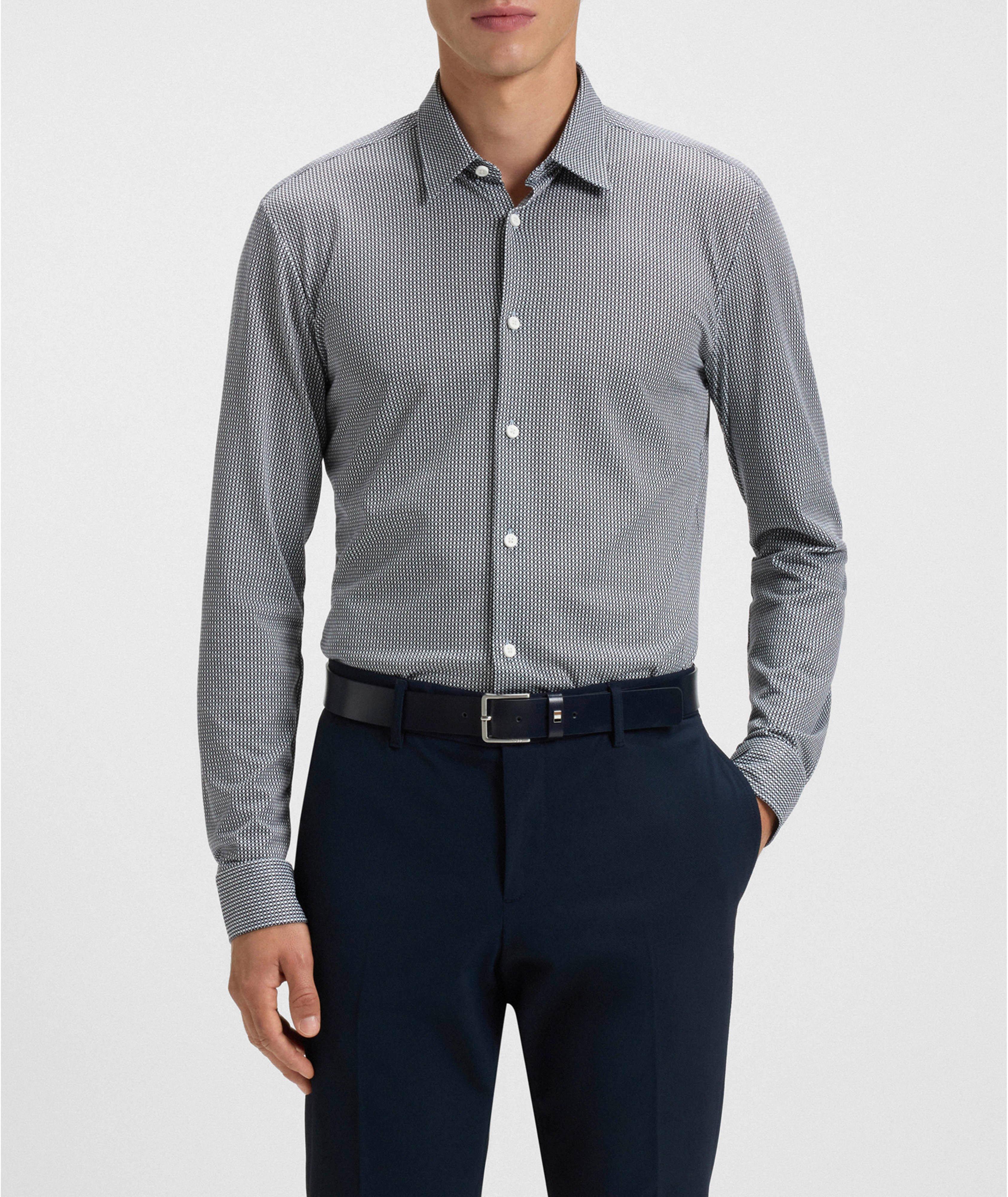 Roan Neat-Print Flex-Weave Shirt image 1