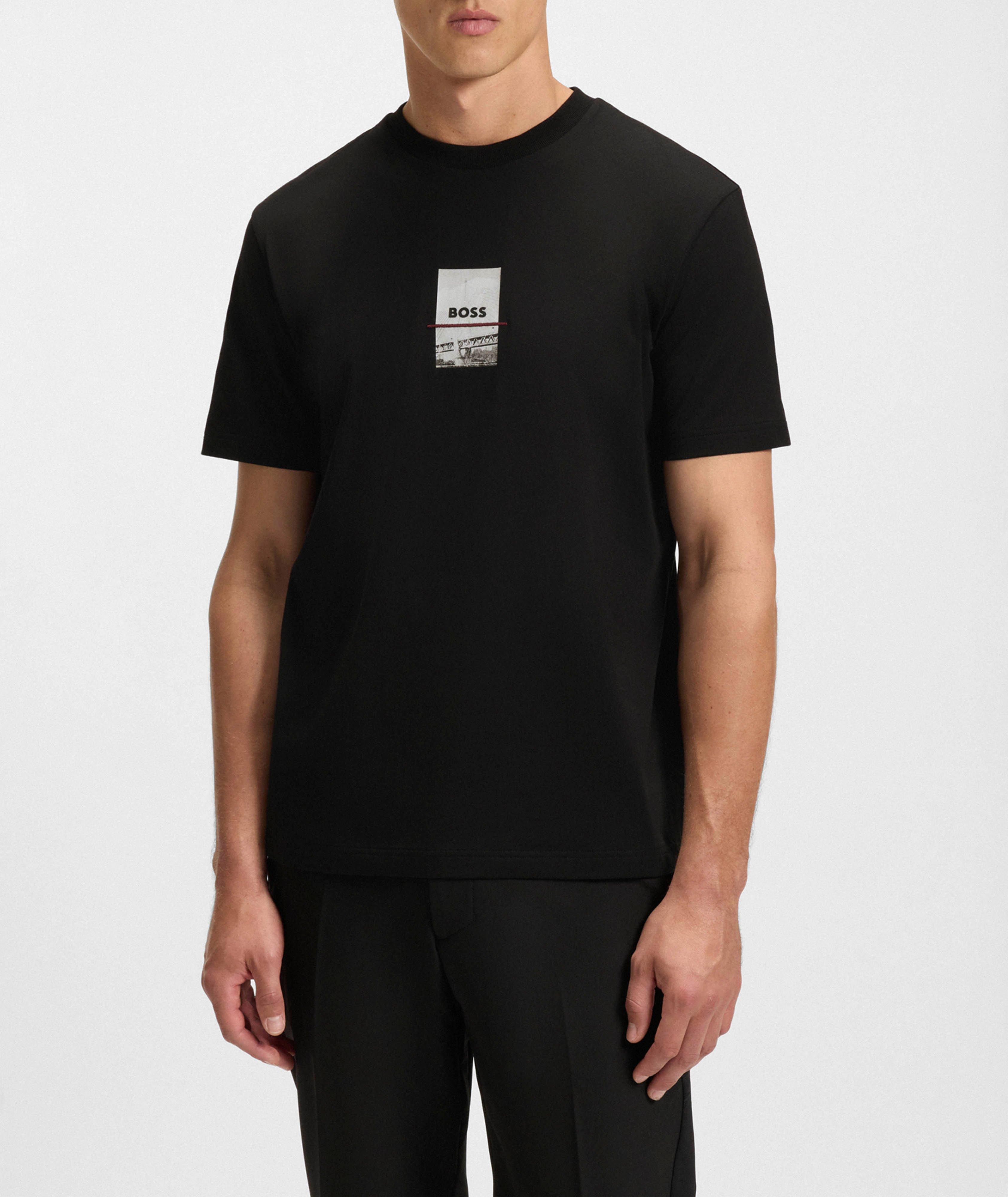 T-shirt en coton extensible avec photographie image 1