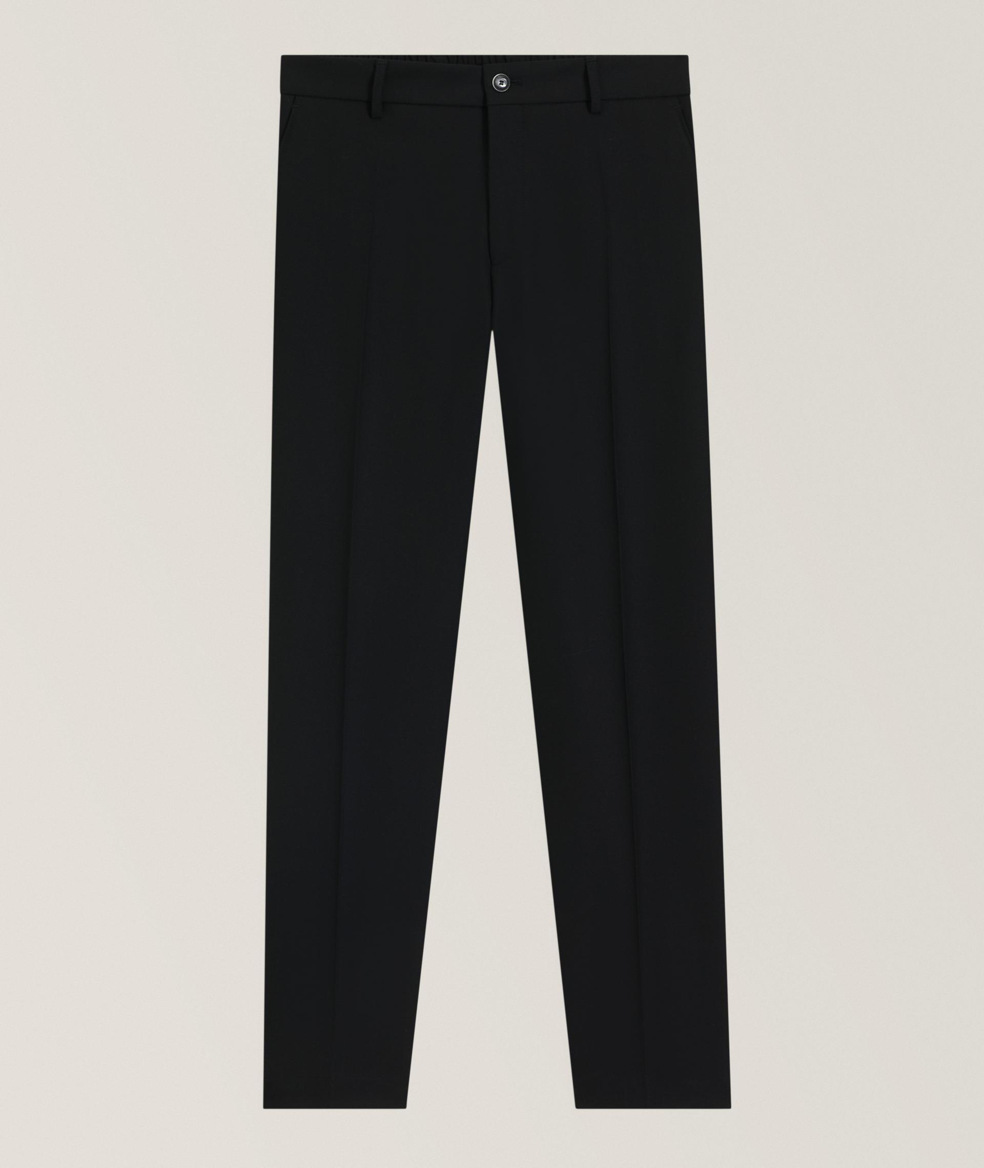 Pantalon habillé en laine extensible de coupe fuselée image 0
