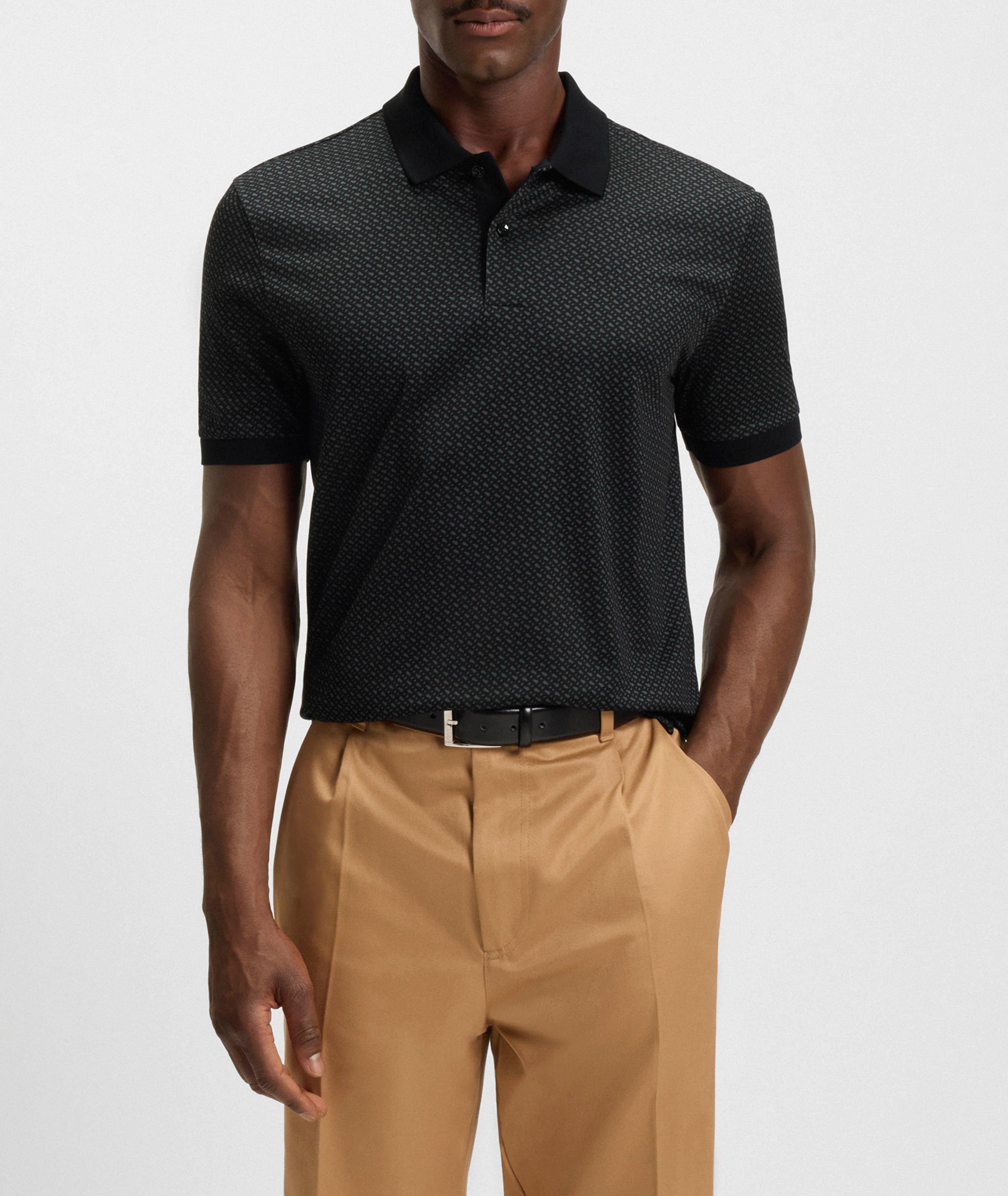 Parlay Monogram-Print Mercerized Polo  image 1