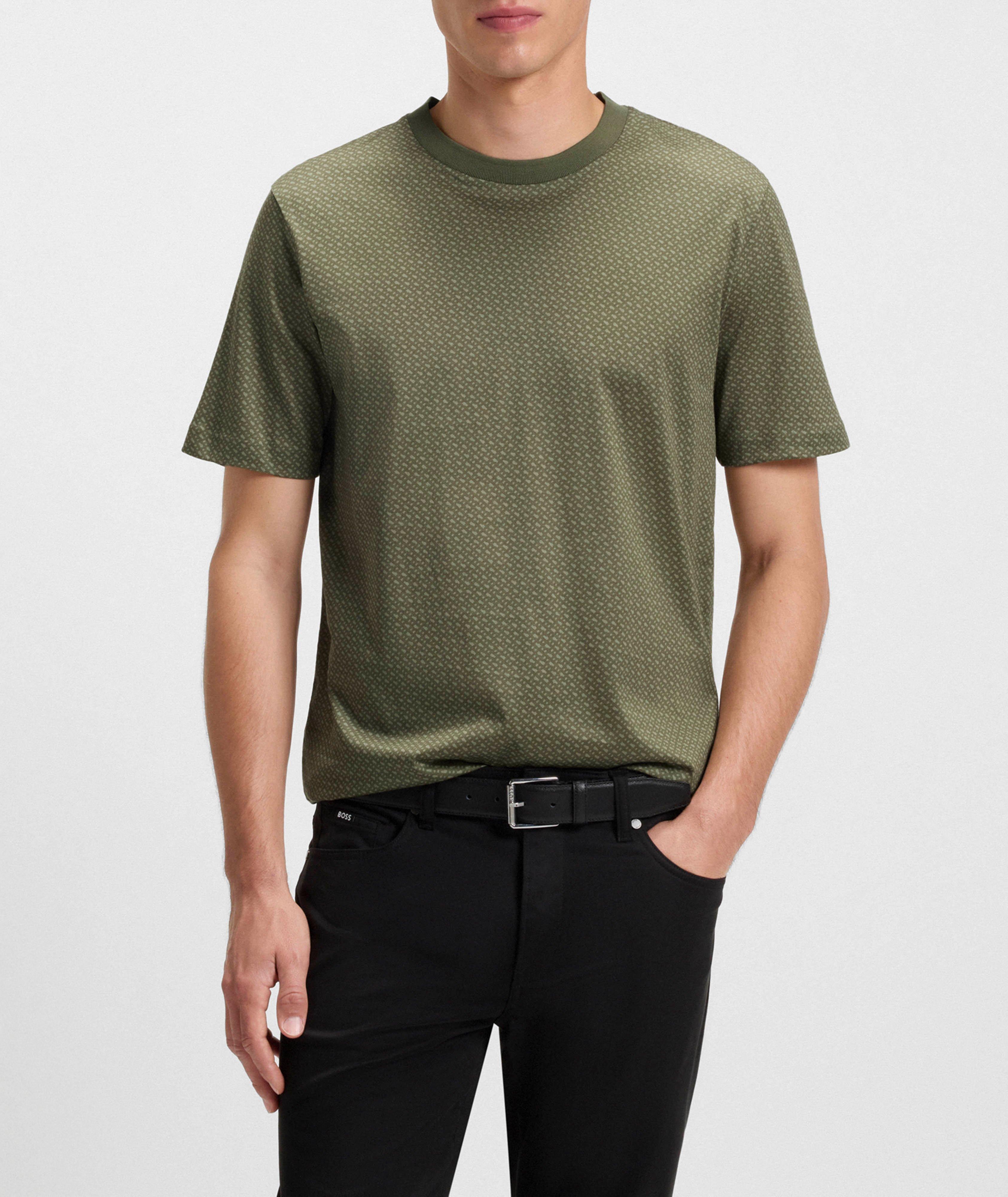 Thompson Monogram-Print Mercerized T-Shirt  image 1
