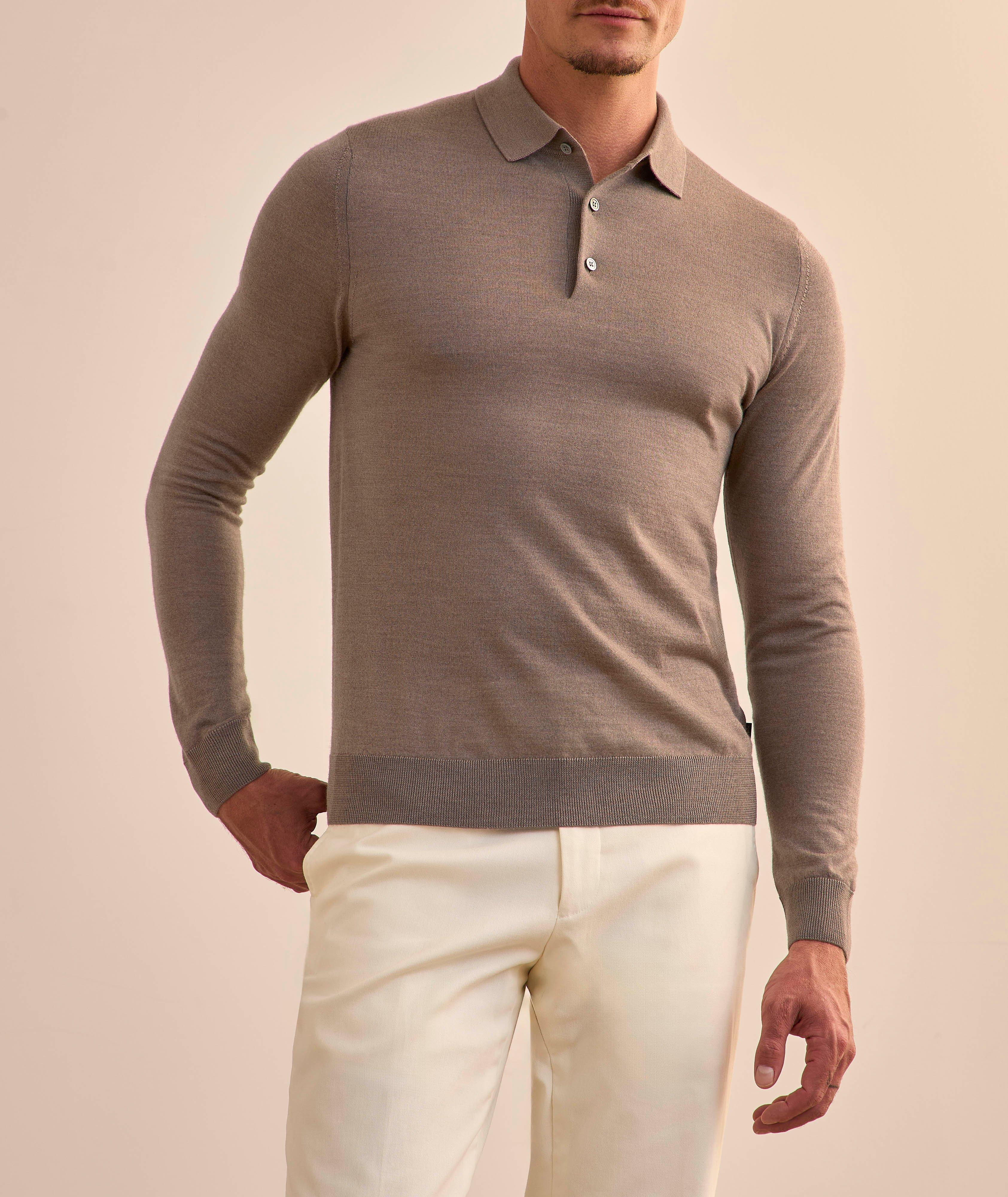 Polo en tricot de laine, de soie et de cachemire image 1