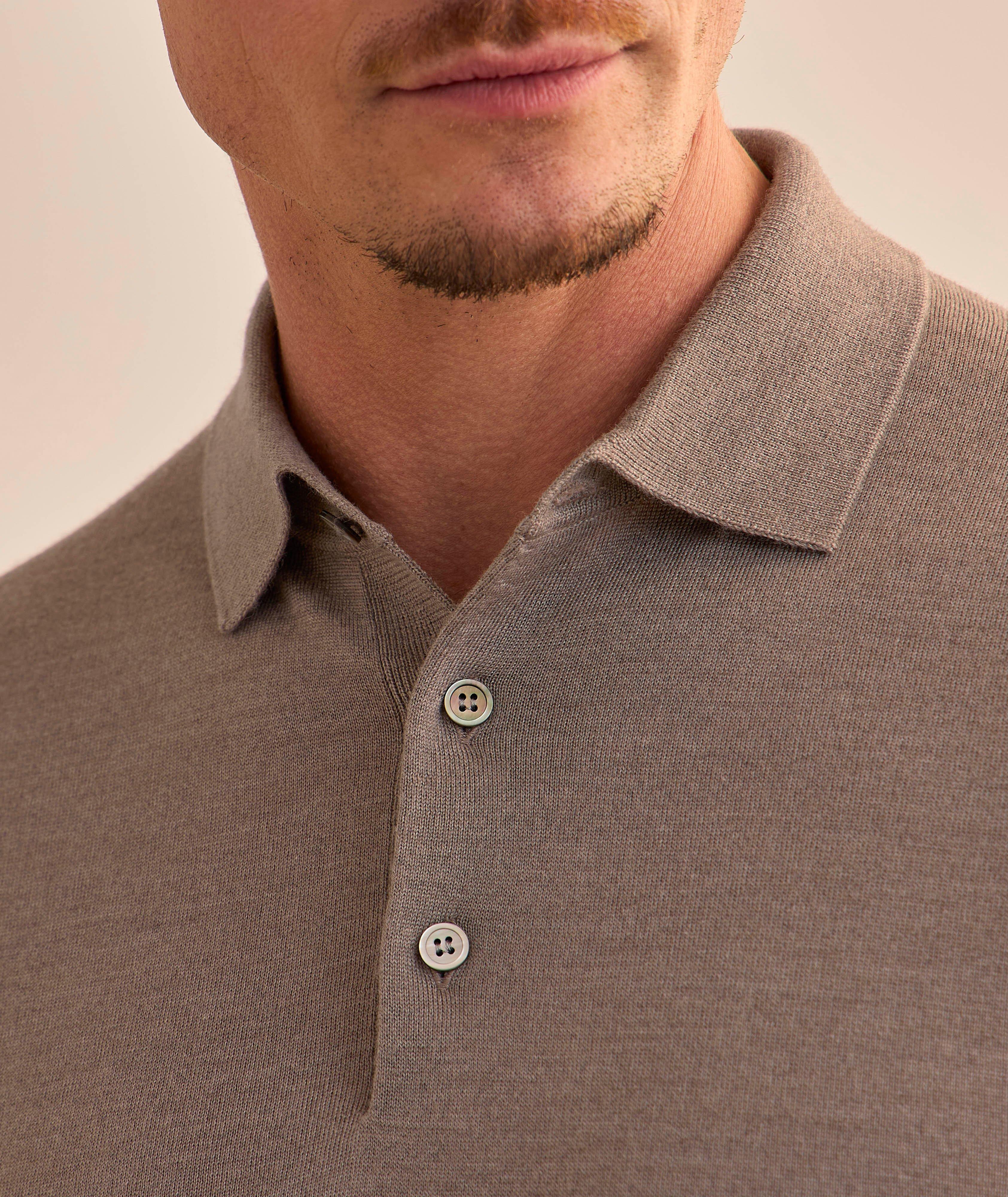 Polo en tricot de laine, de soie et de cachemire image 3