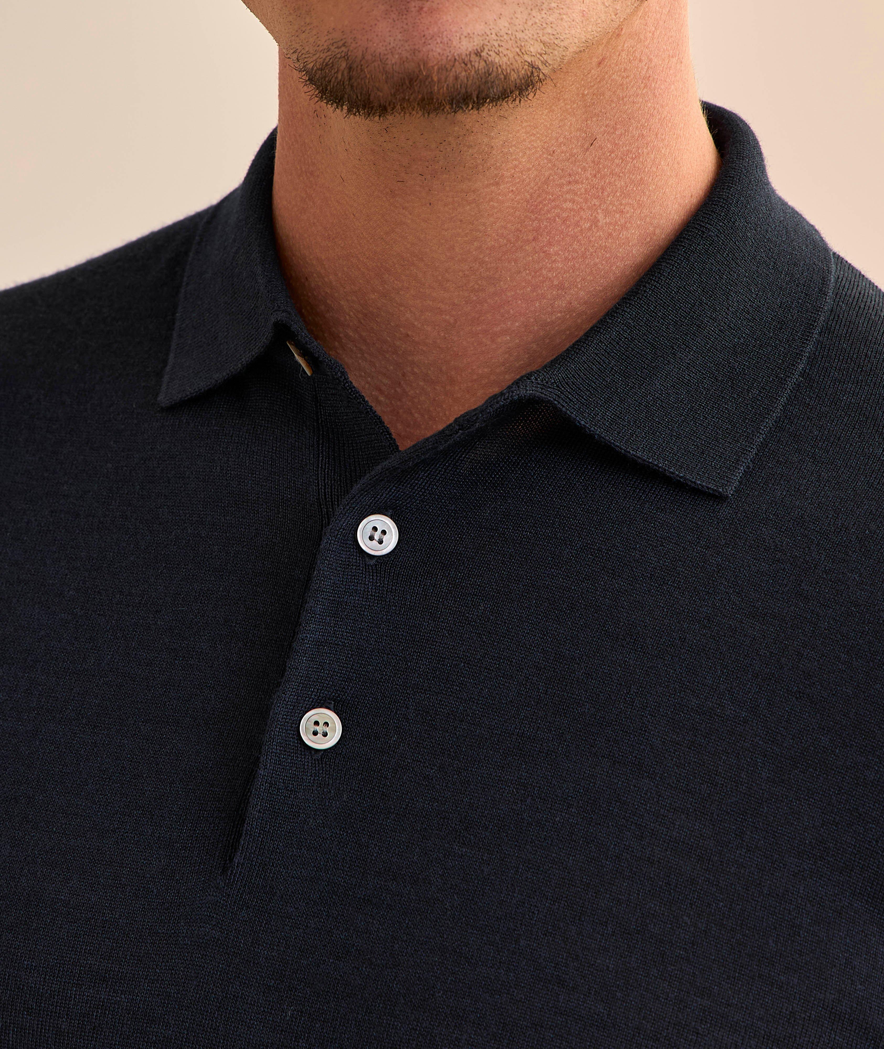Polo en tricot de laine, soie et cachemire image 3