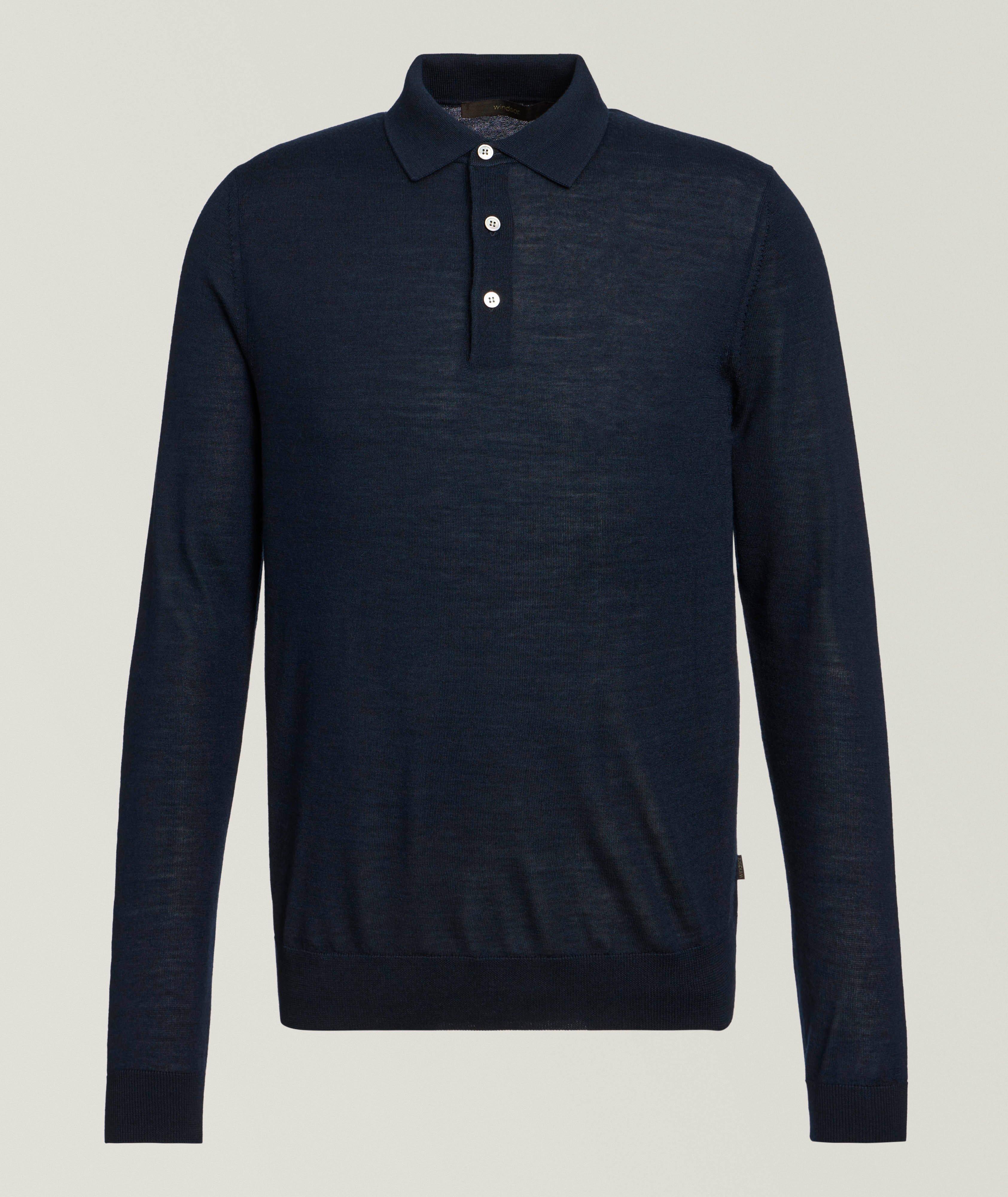 Polo en tricot de laine, soie et cachemire image 0
