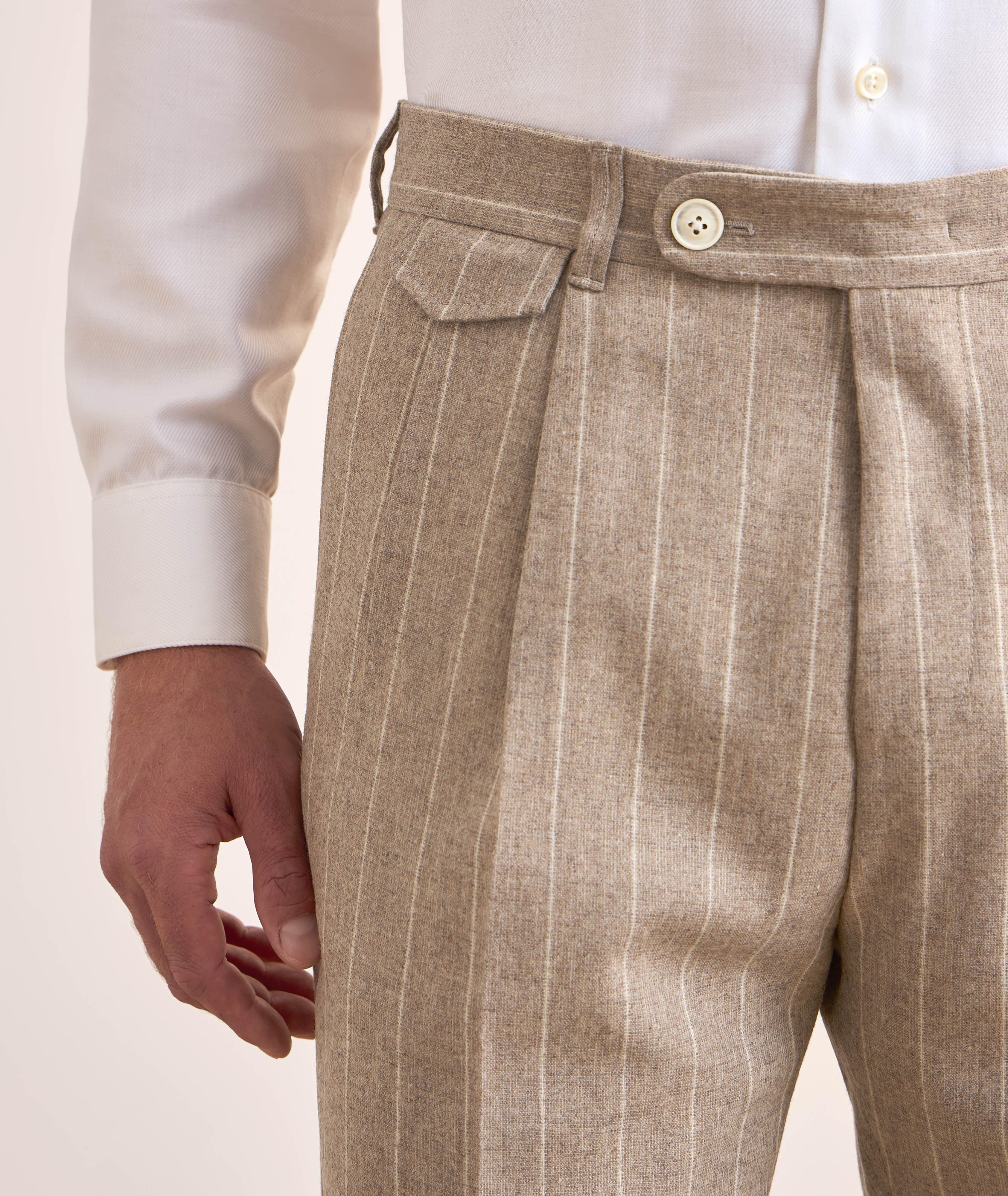 Pantalon en lainage à rayures image 4