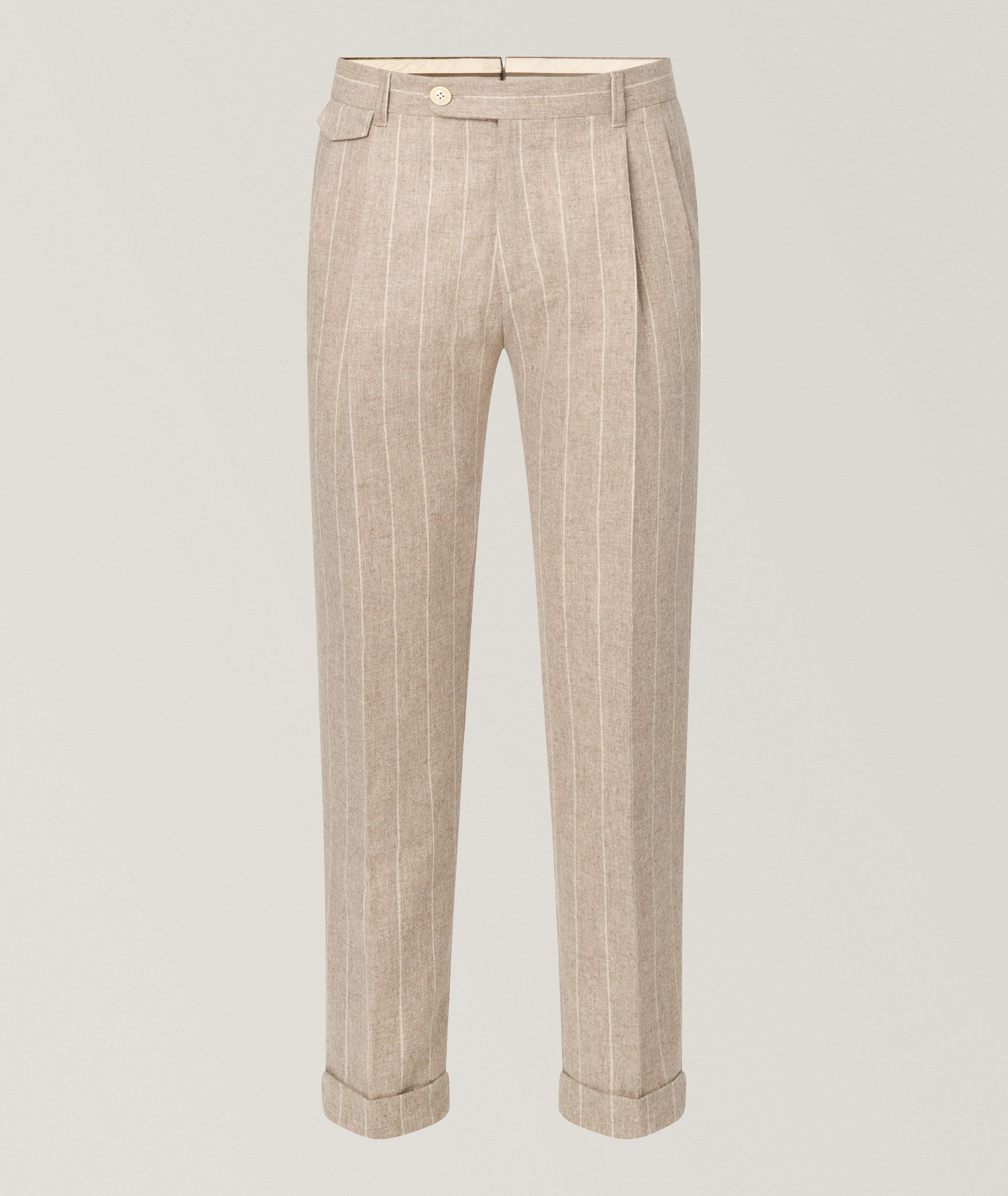 Windsor Pantalon en lainage à rayures