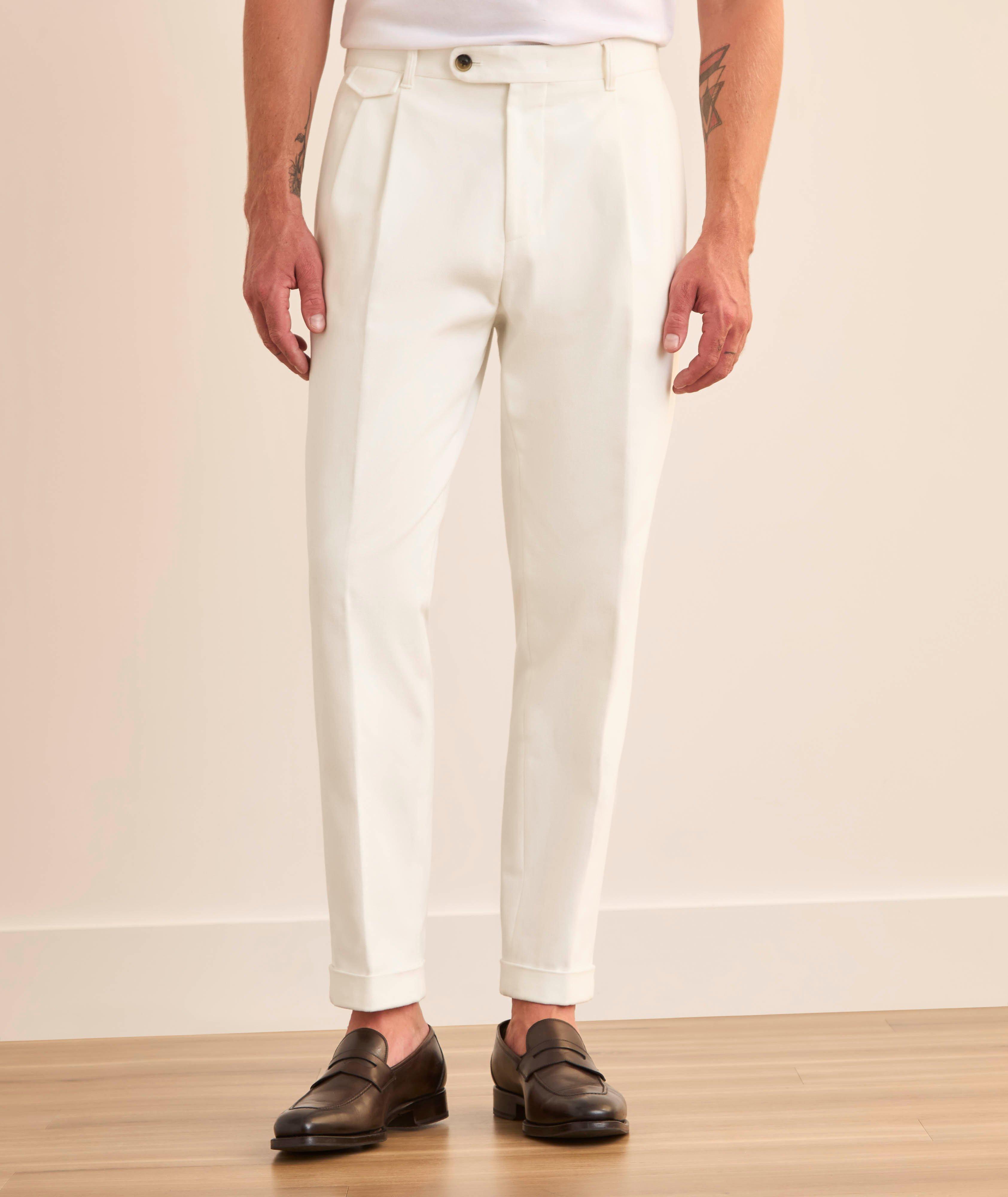 Cropped Stretch-Cotton Tapered Pants image 1