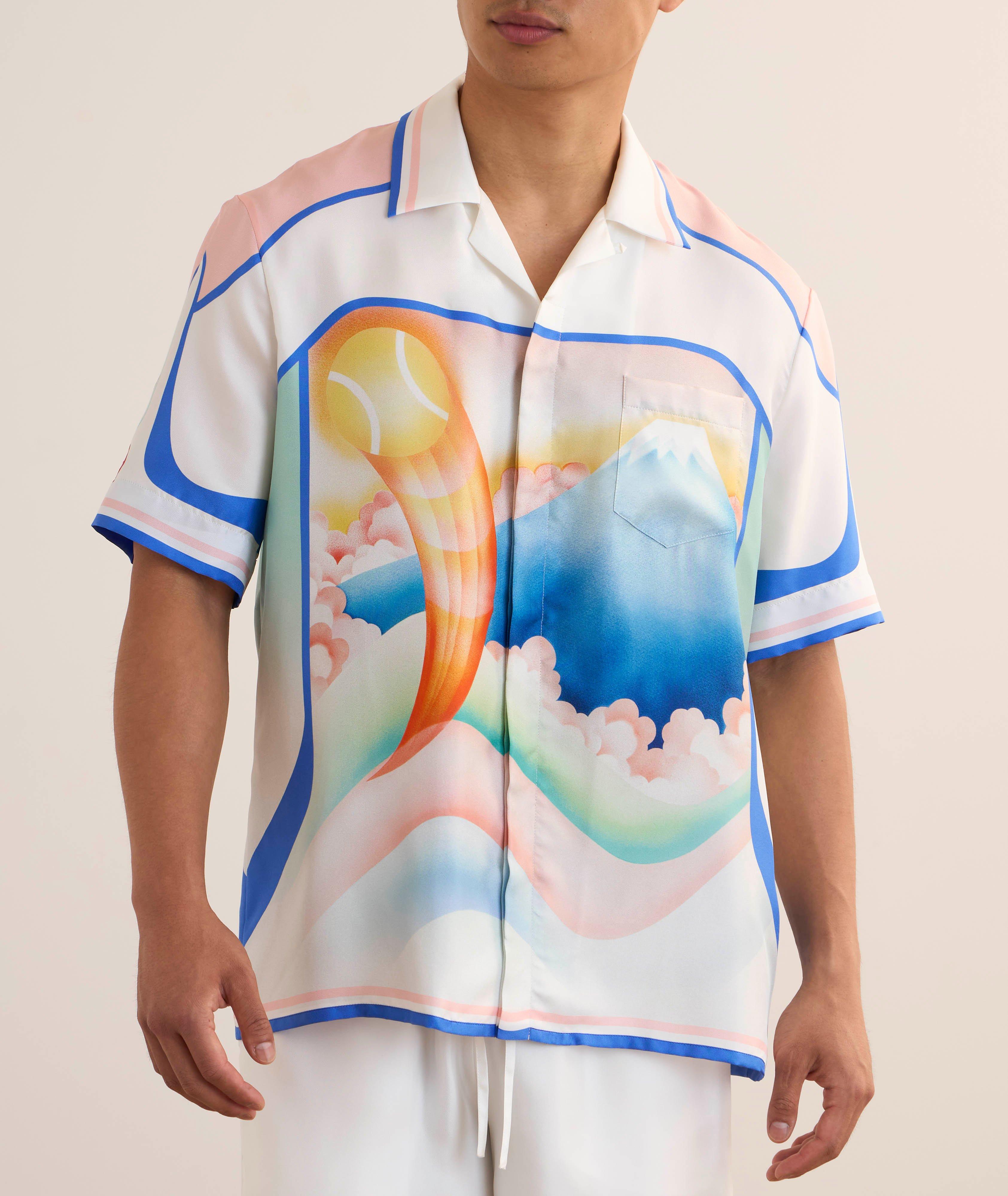 Chemise en soie à col cubain image 2