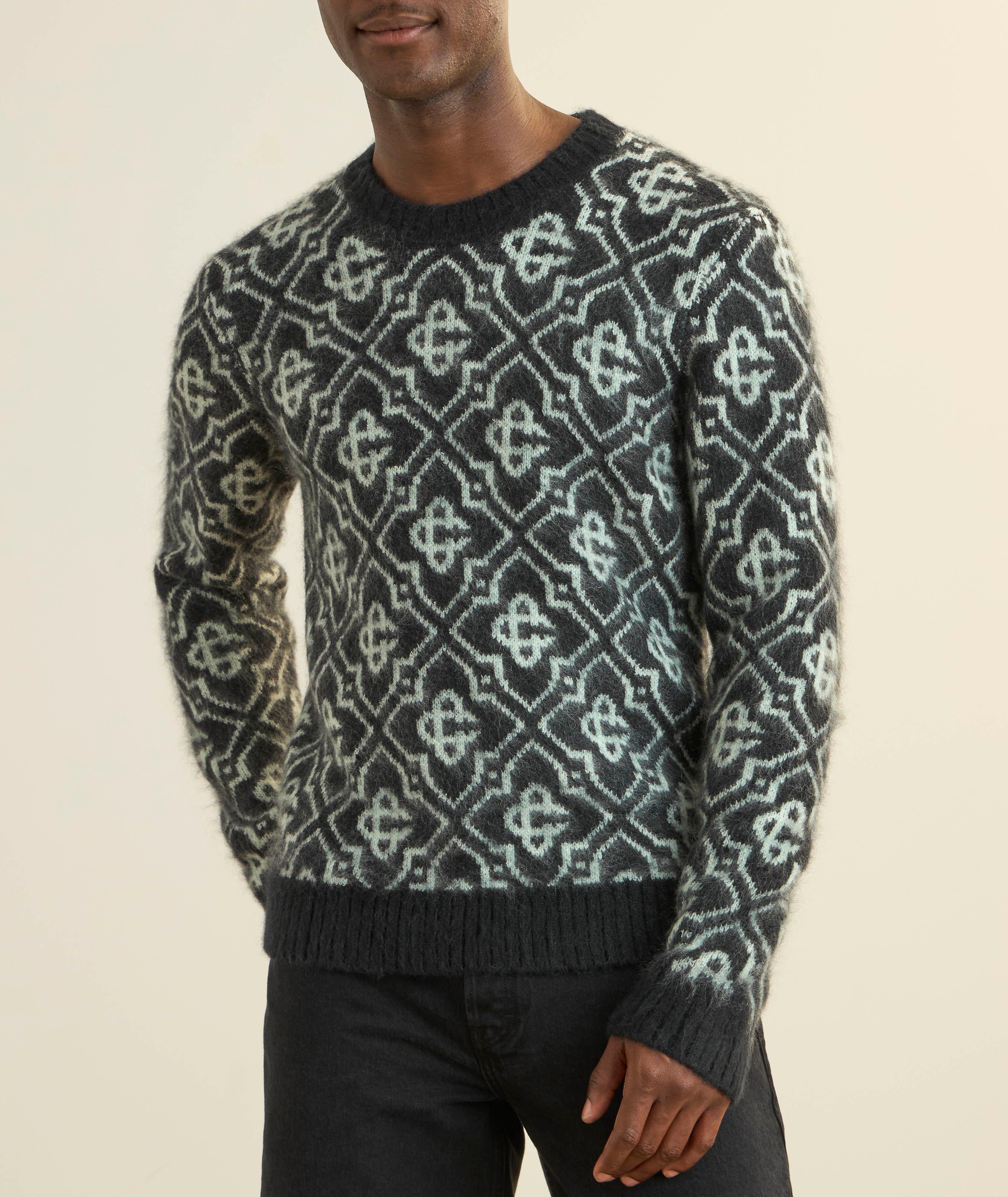 Monogram Mohair-Blend Crewneck Sweater image 1