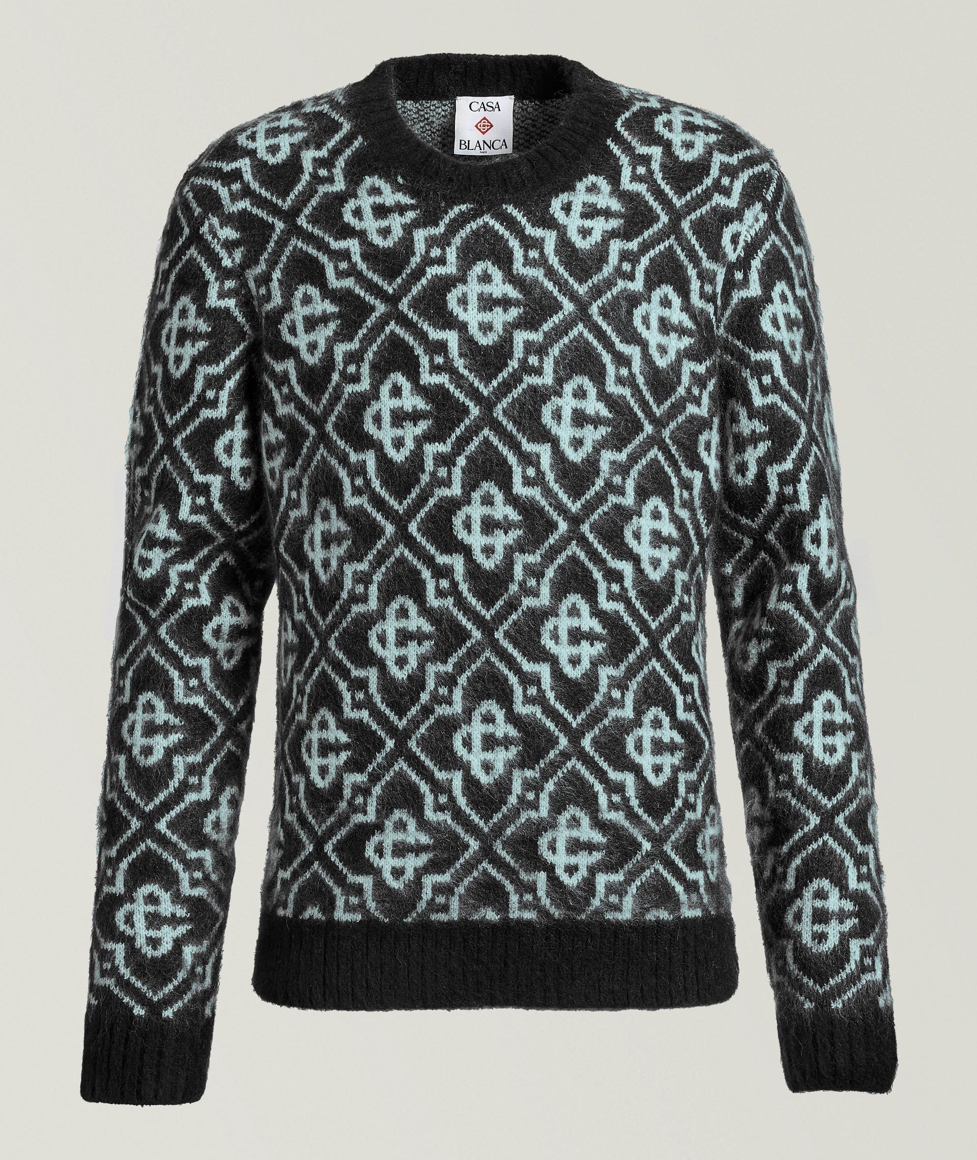Monogram Mohair-Blend Crewneck Sweater image 0