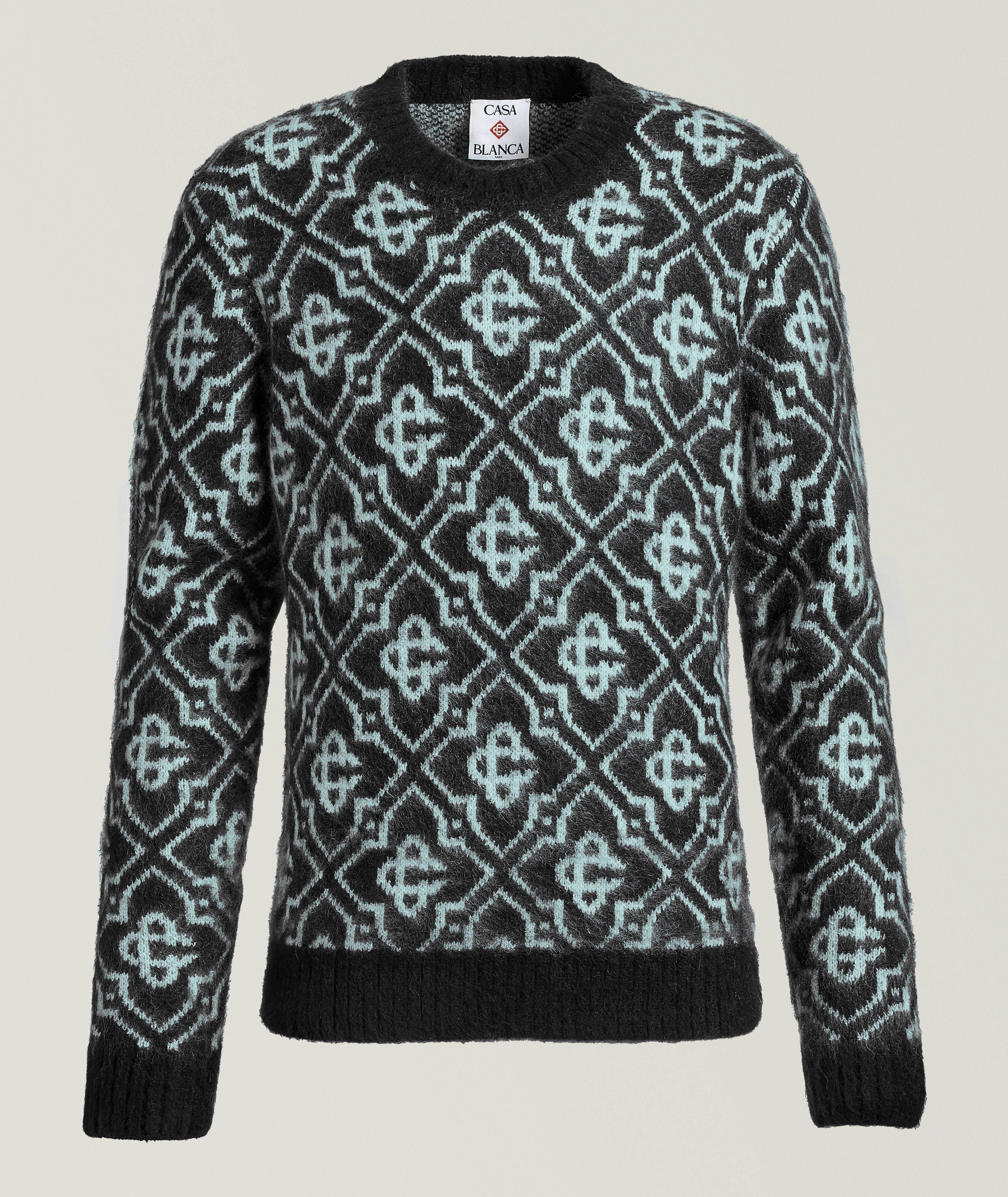 Pull en mélange de mohair à motif de logos image 0