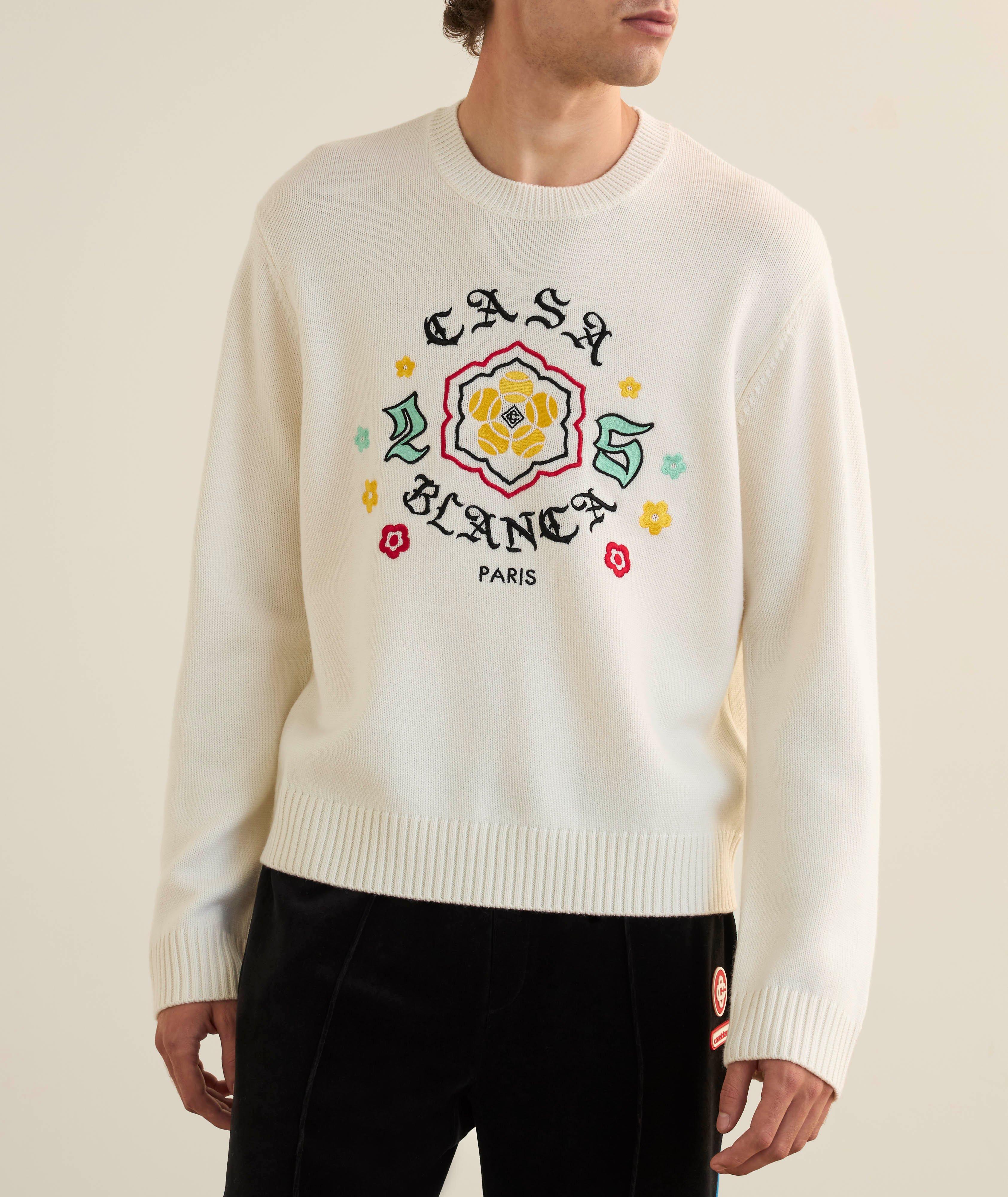 Embroidered Emblem Merino Wool Sweater image 1