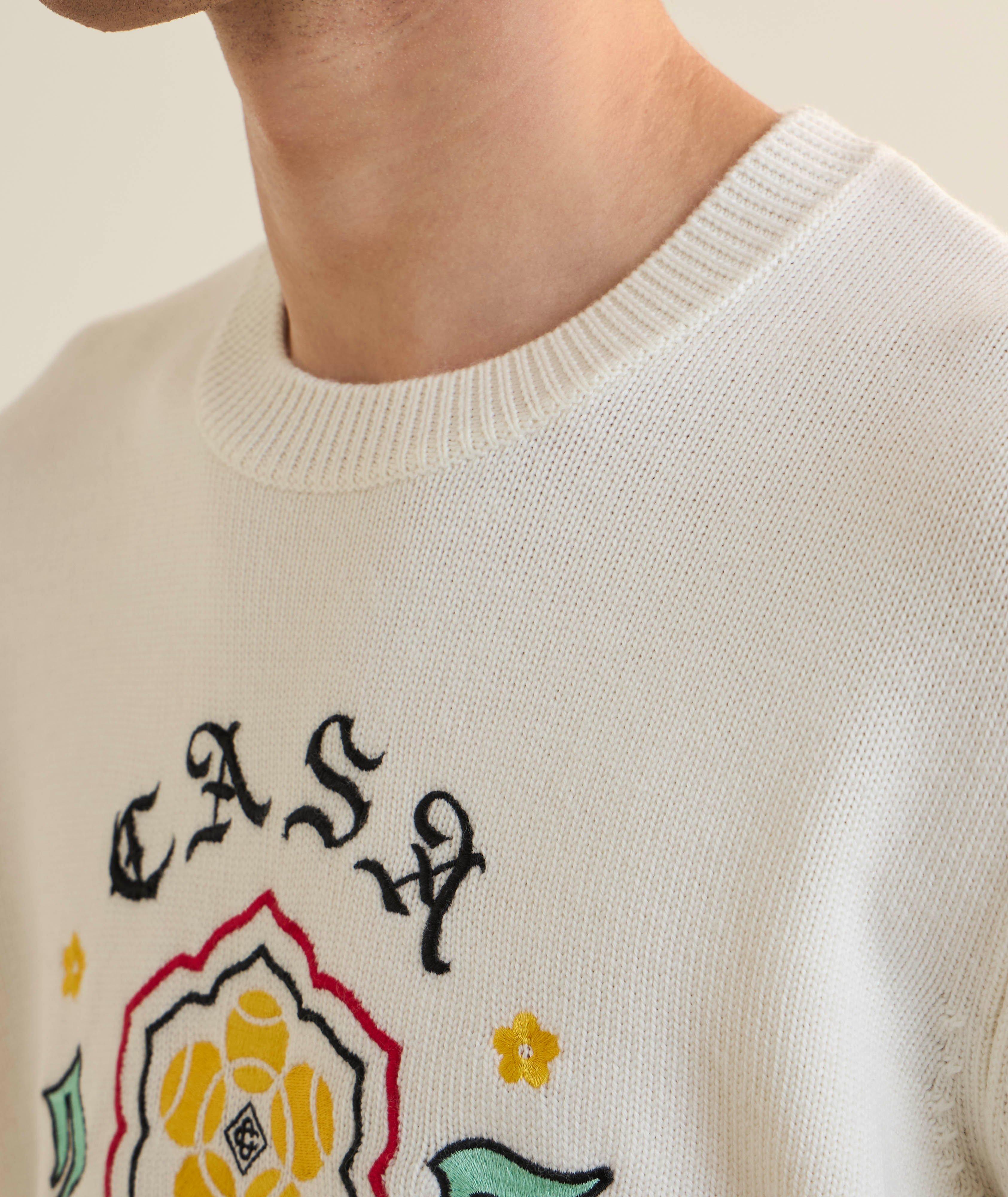 Embroidered Emblem Merino Wool Sweater image 3