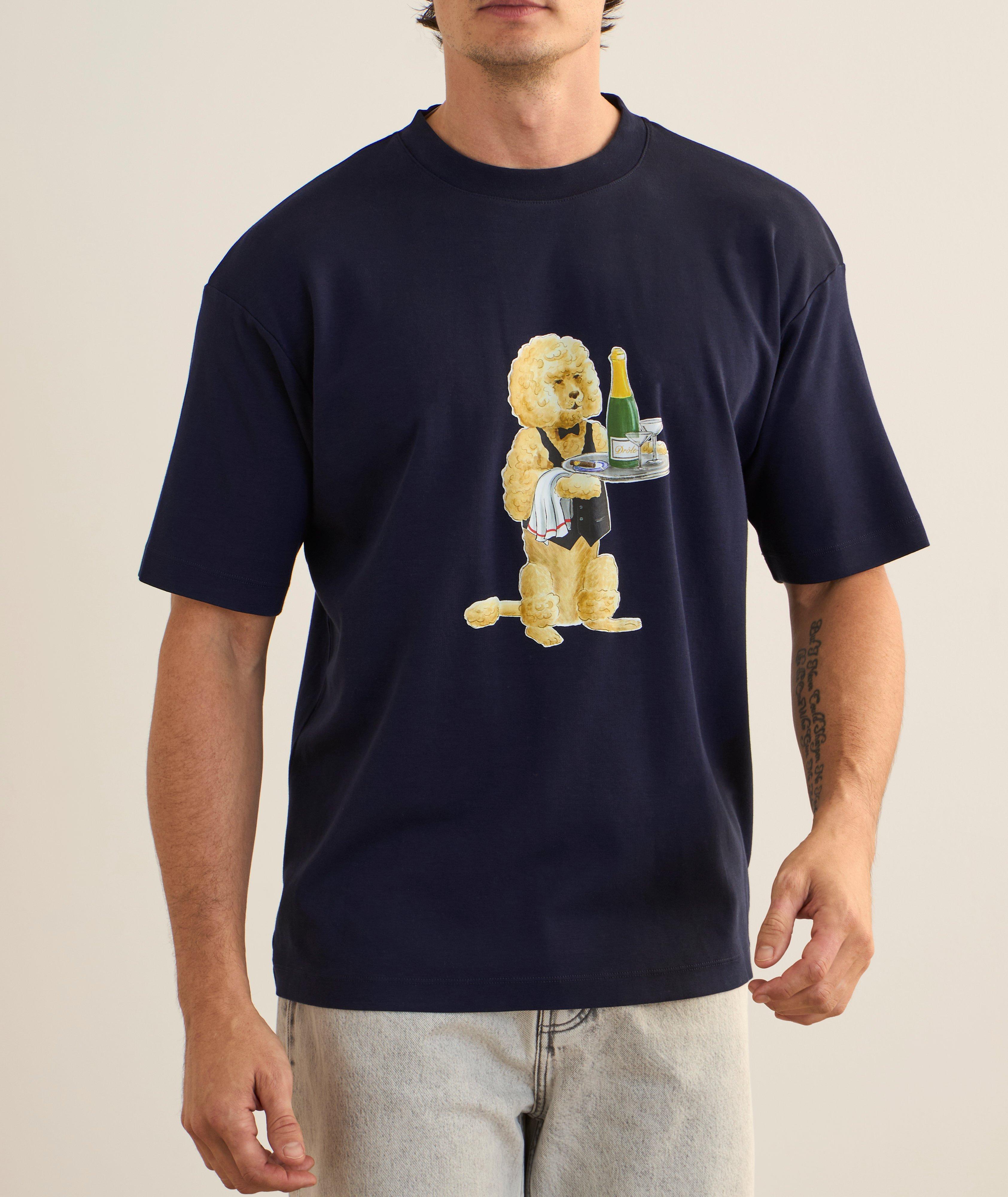 Poodle-Print Cotton Crewneck T-Shirt image 1