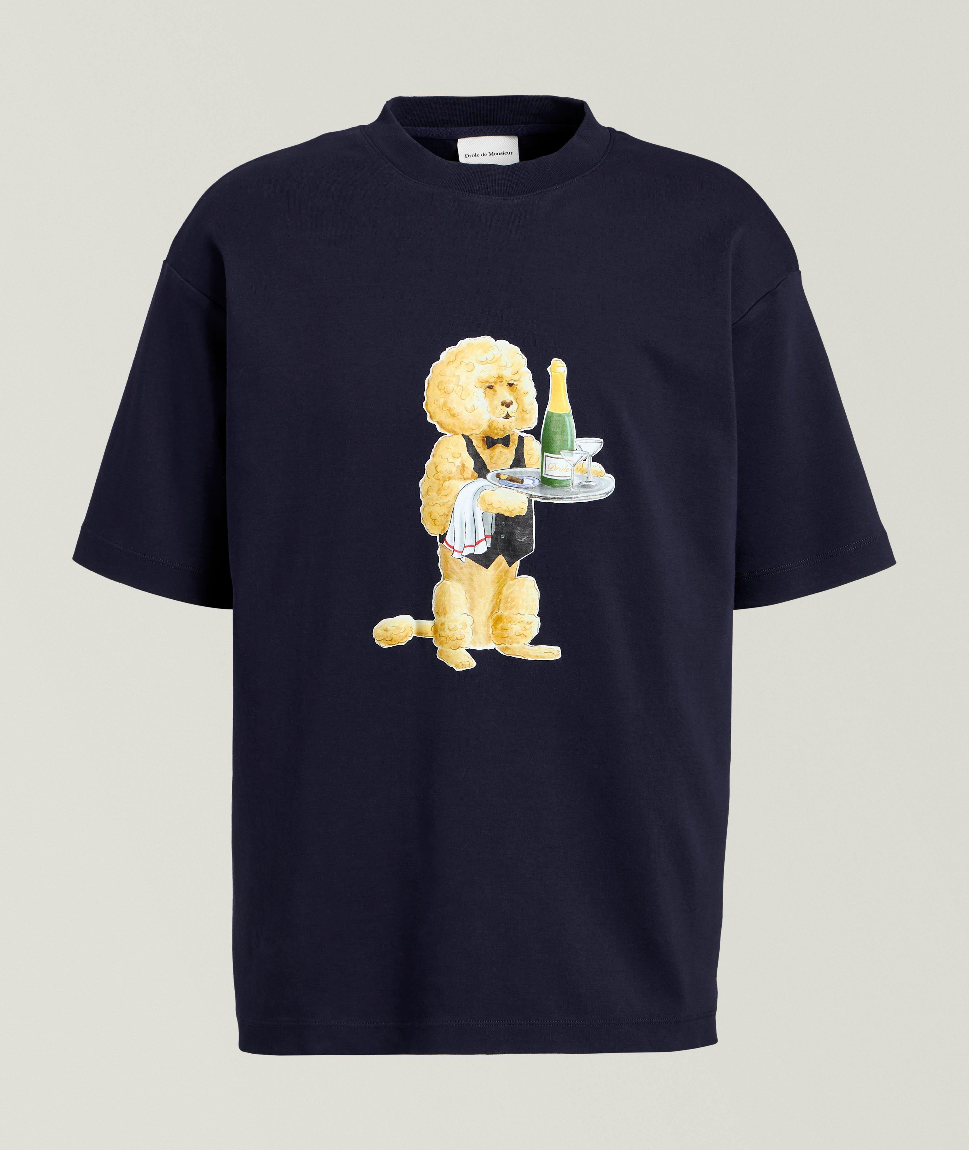 Poodle-Print Cotton Crewneck T-Shirt image 0