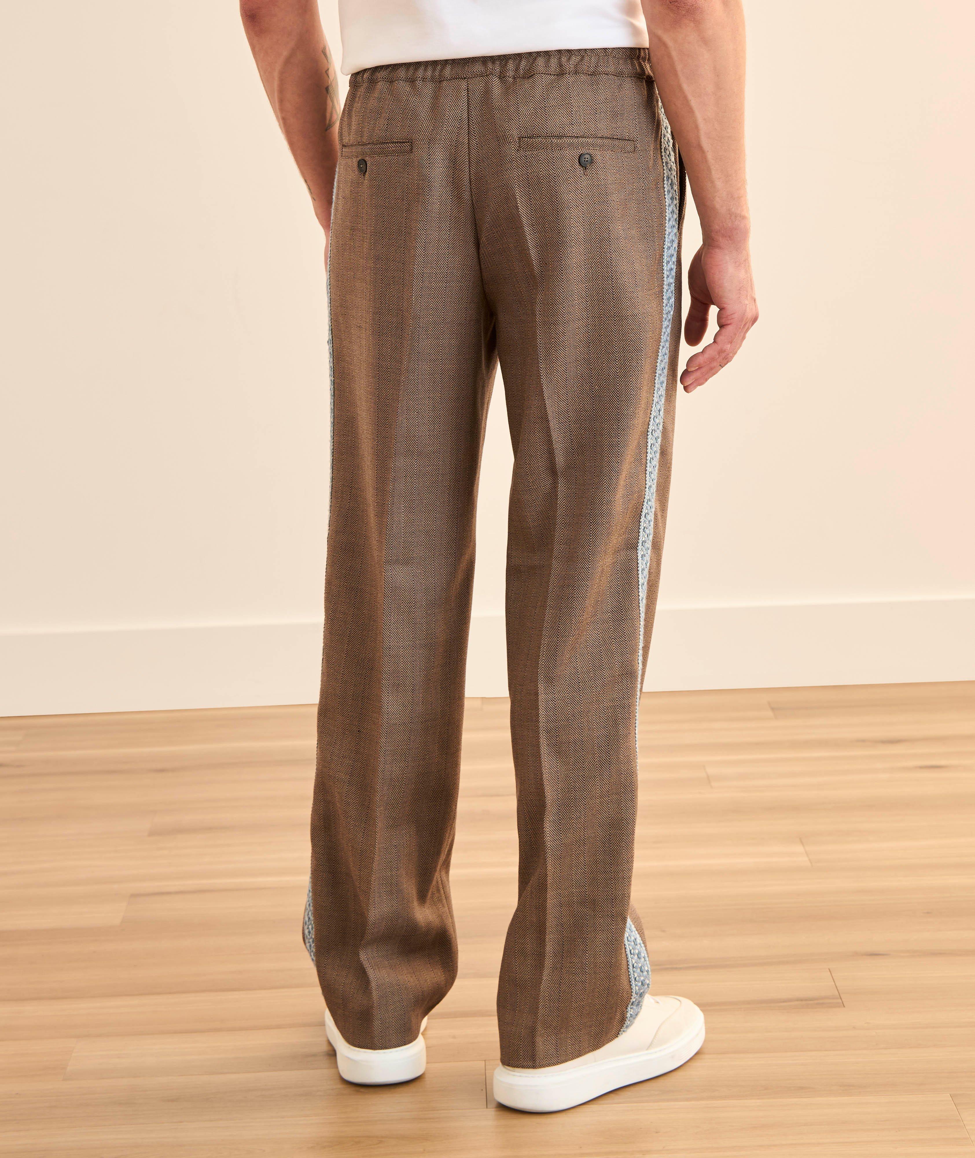 Wide-Leg Chevron Wool Pants image 2