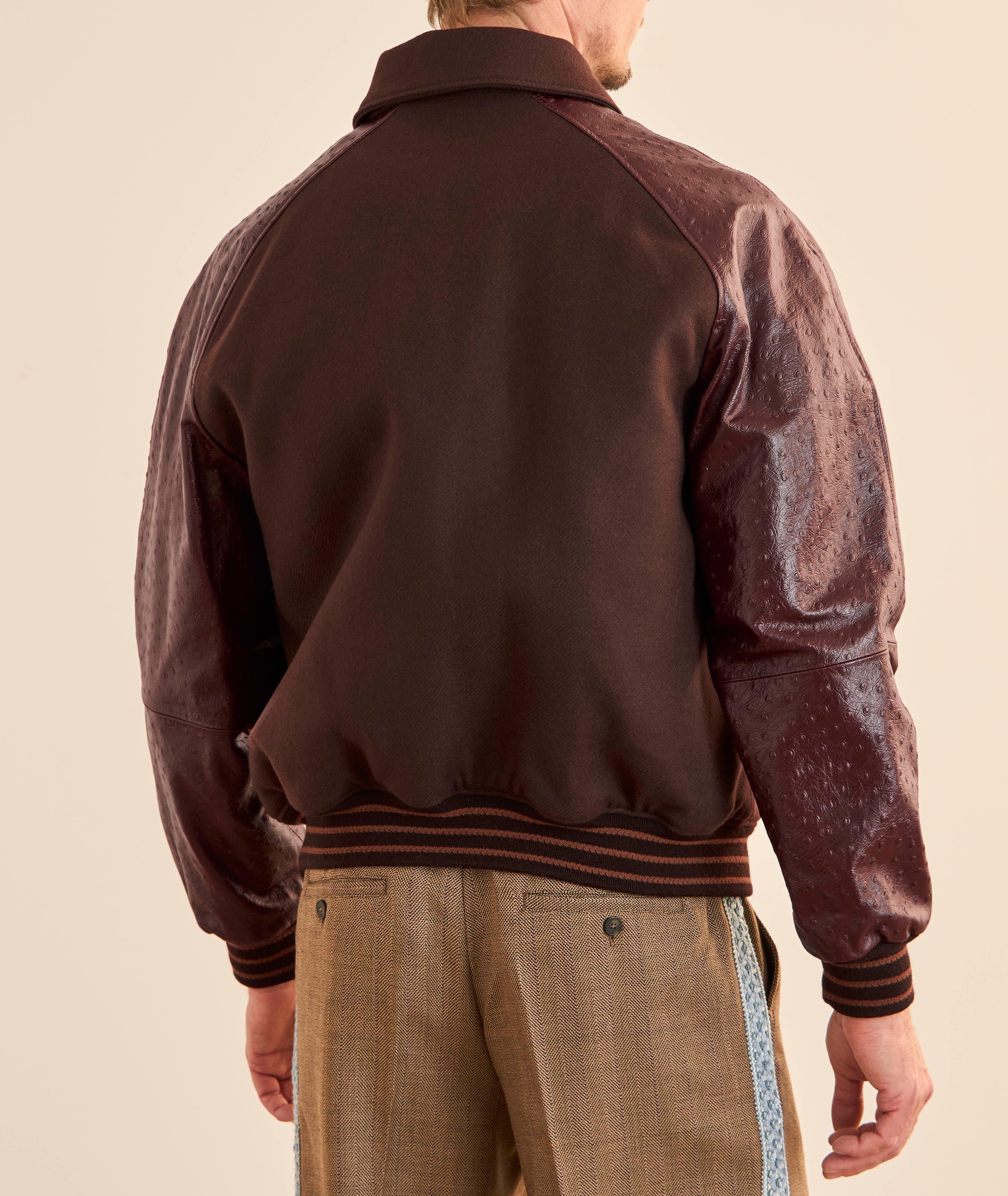Wool-Blend Leather Varsity Jacket image 2