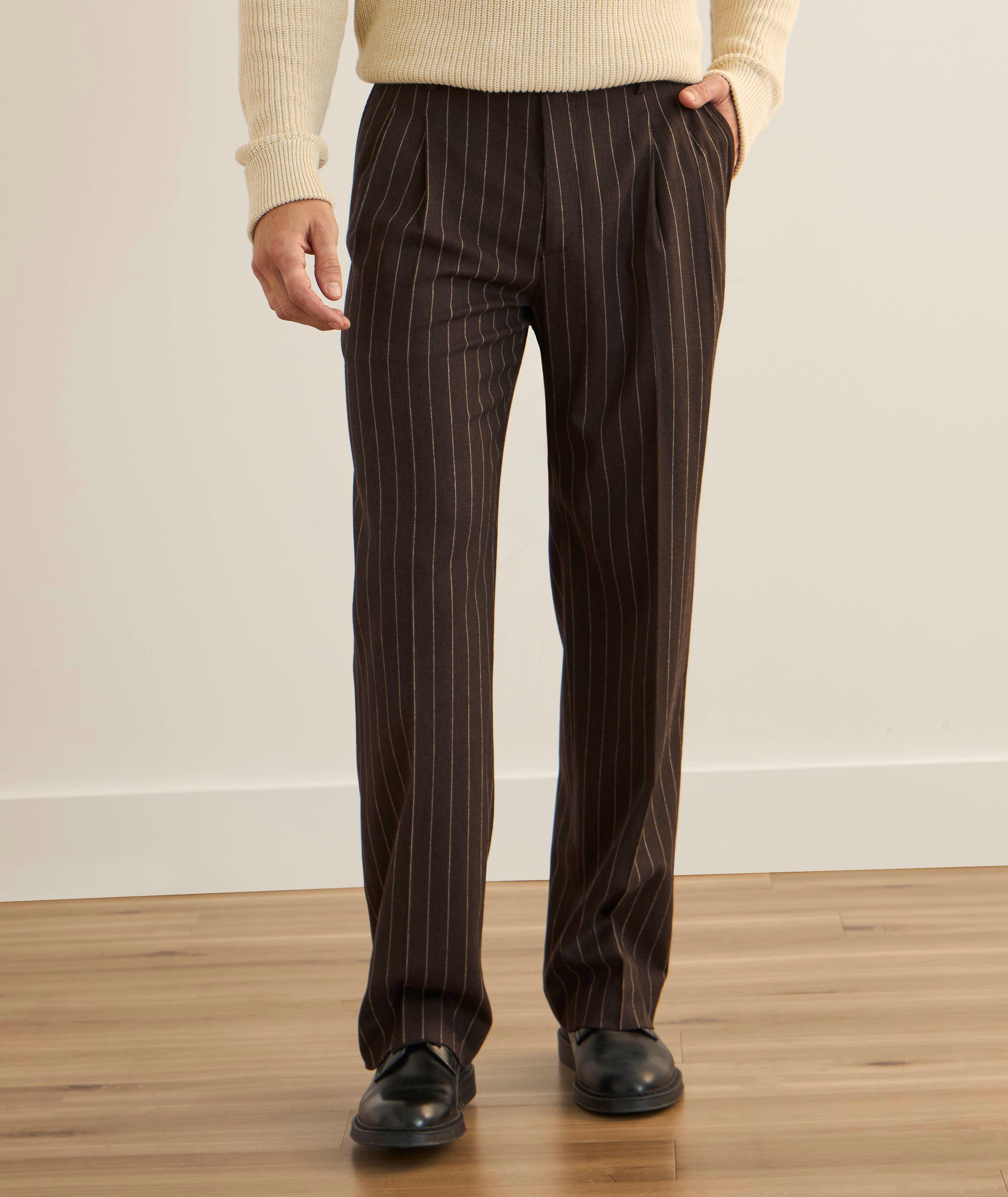 Pantalon large à rayures en mélange de laine image 1
