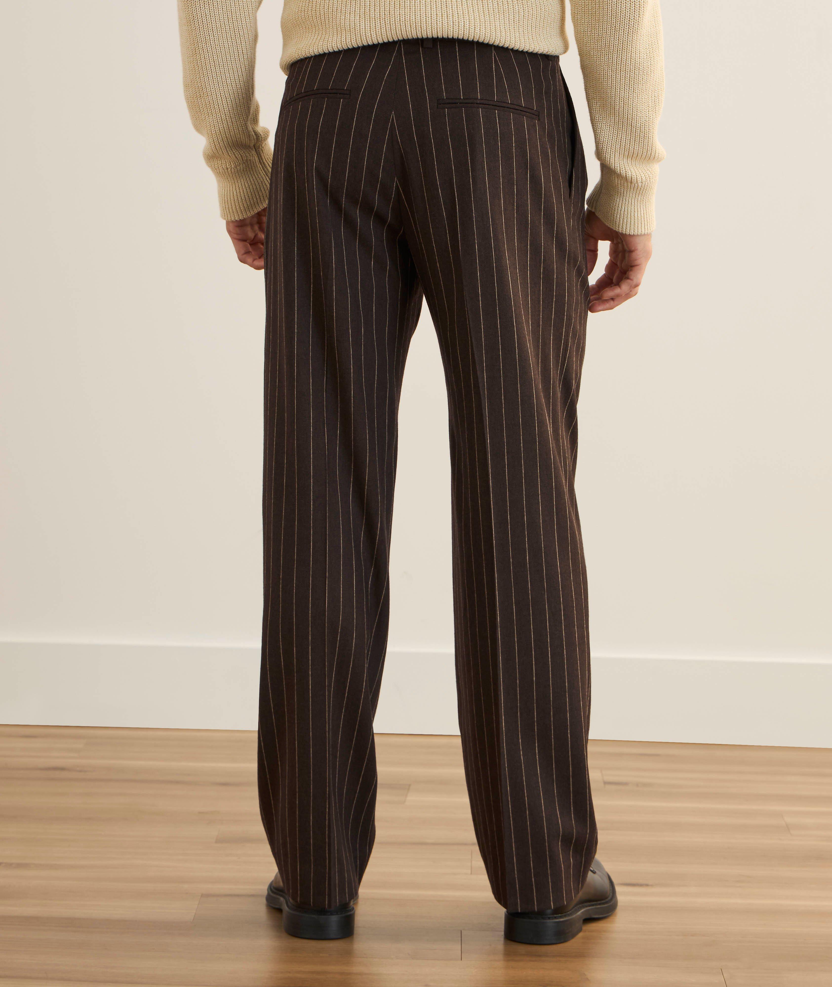 Pantalon large à rayures en mélange de laine image 2