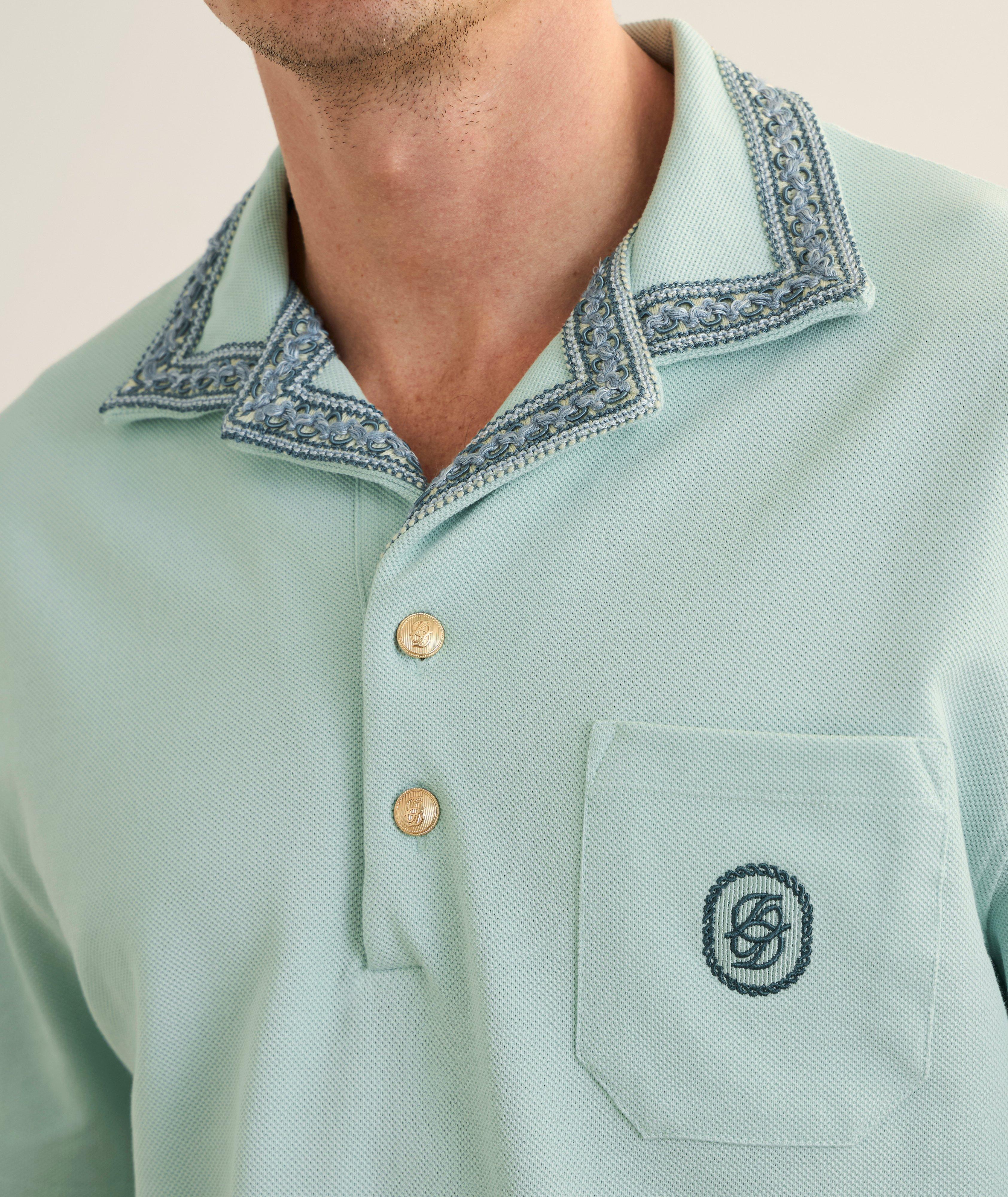 Polo en piqué de coton avec monogramme brodé image 3