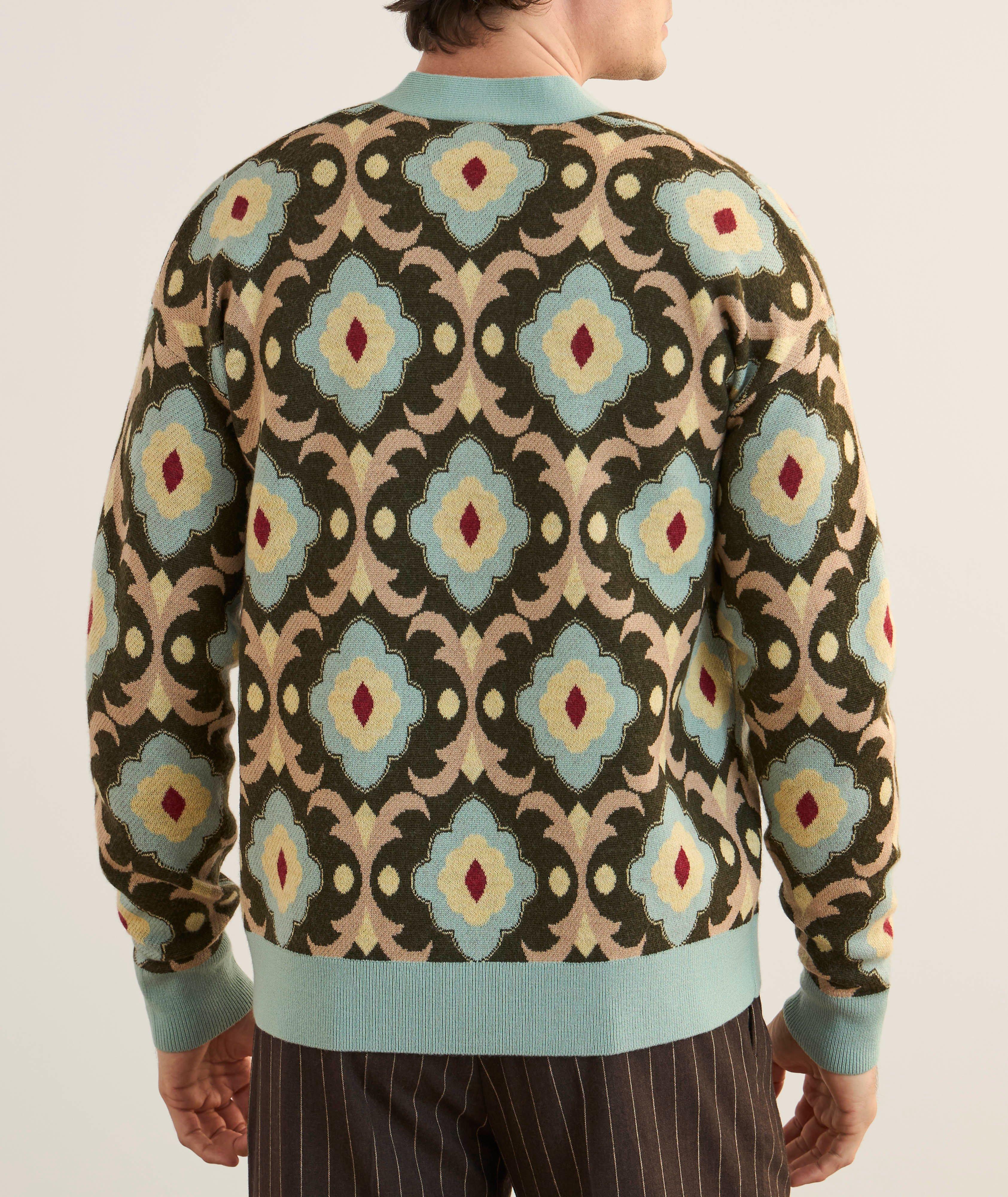 Cardigan en laine mérinos à motif tapisserie image 3