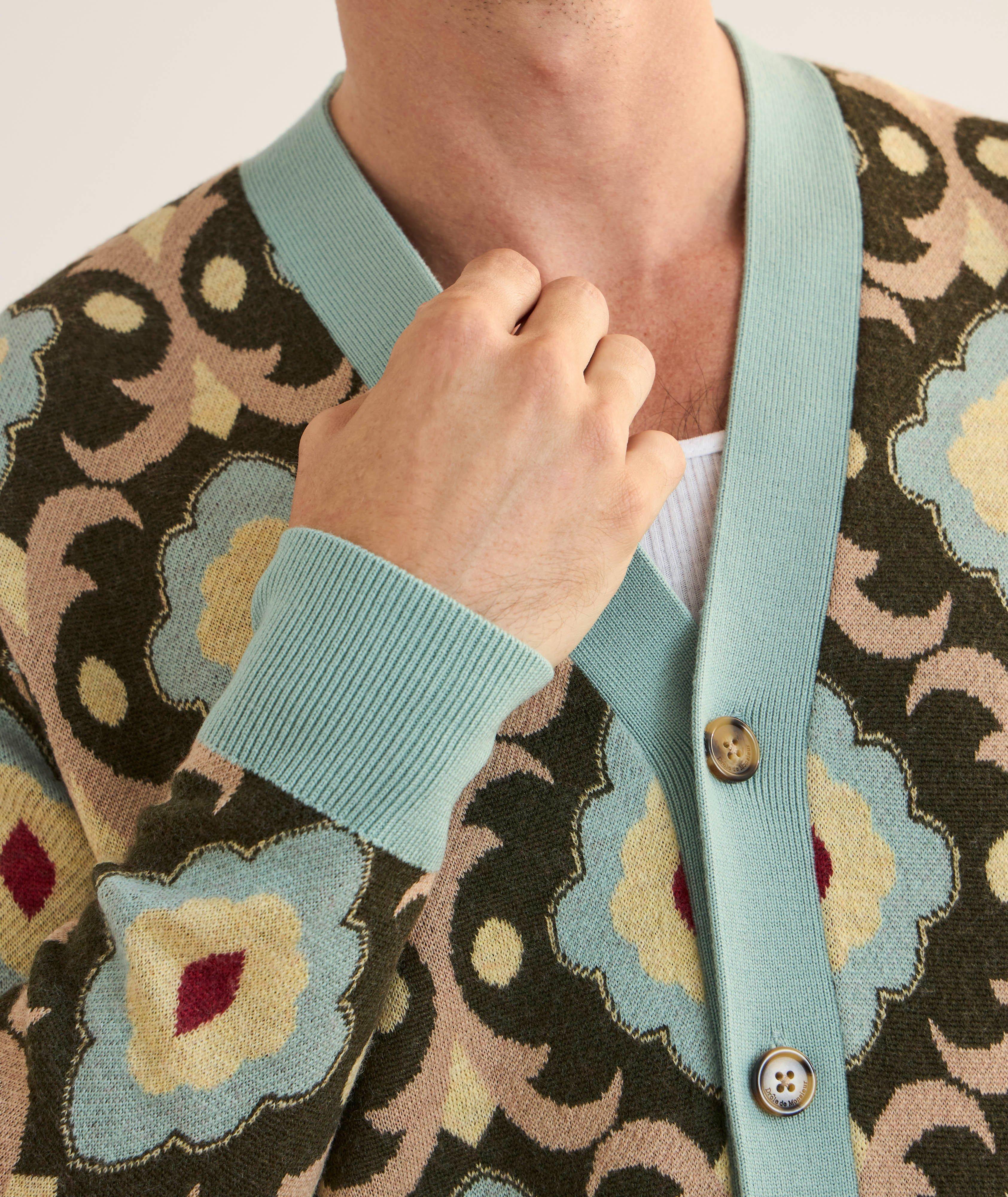 Cardigan en laine mérinos à motif tapisserie image 4