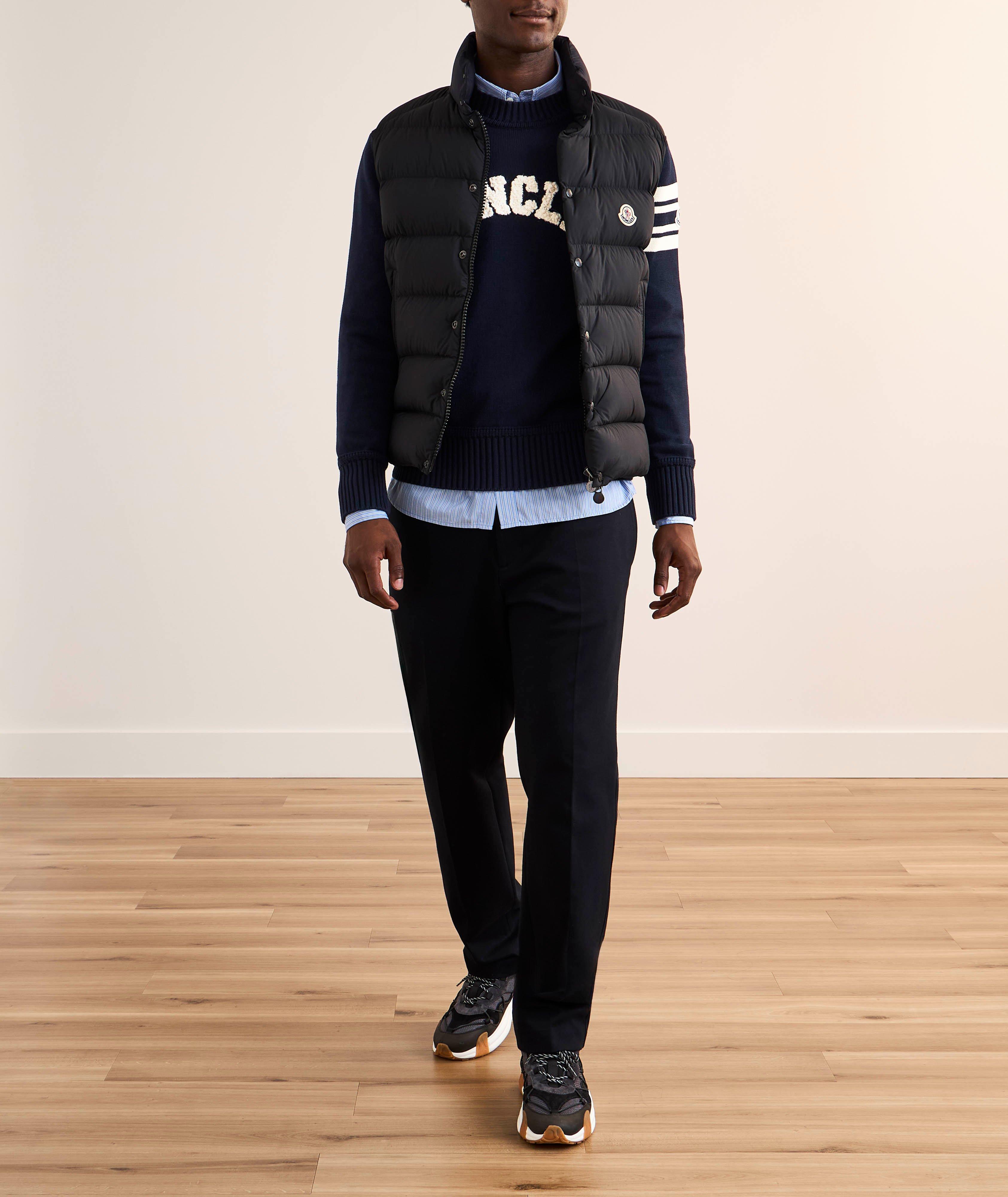 Logo Striped Sleeve Crewneck Sweater image 5