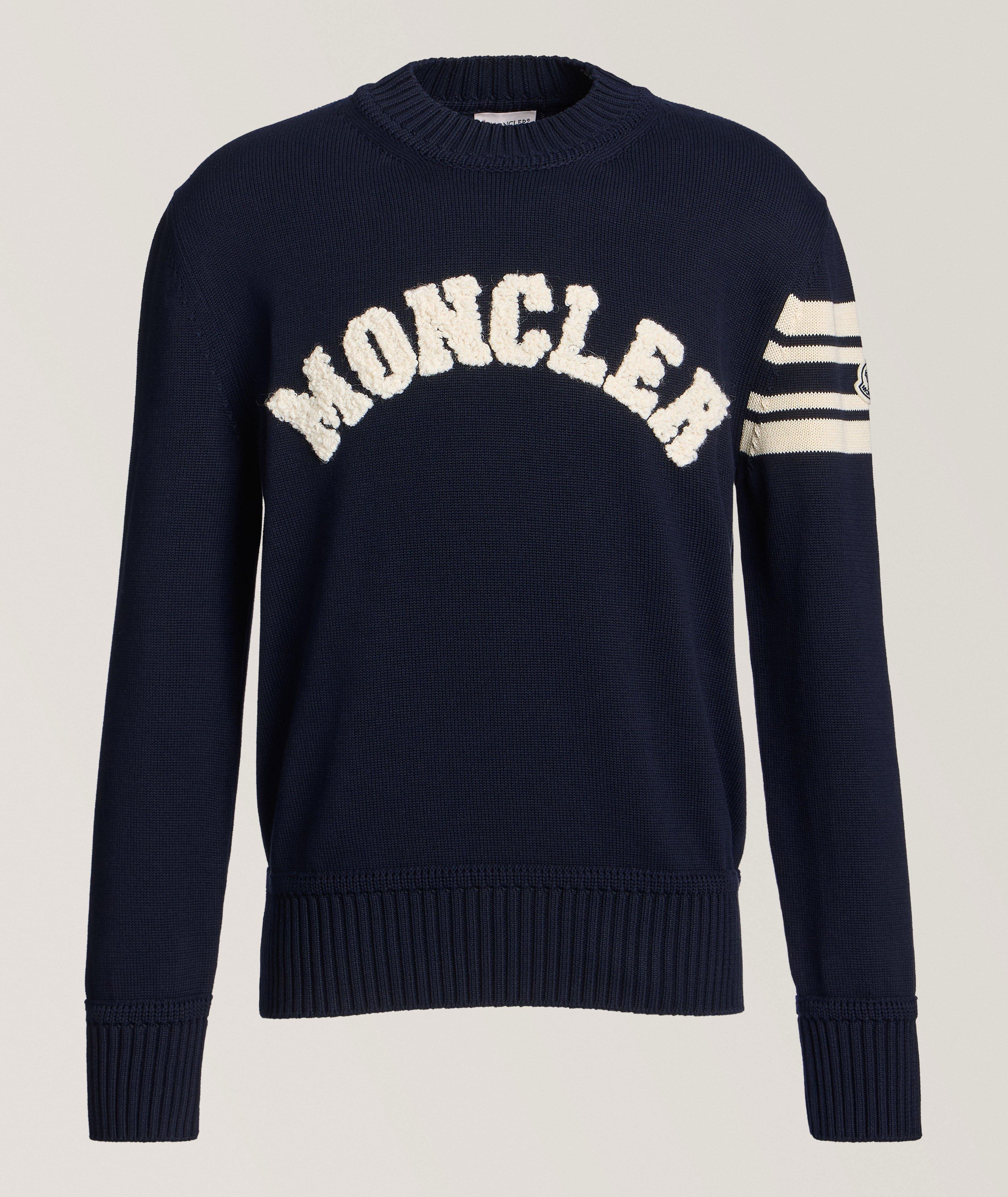Logo Striped Sleeve Crewneck Sweater image 0